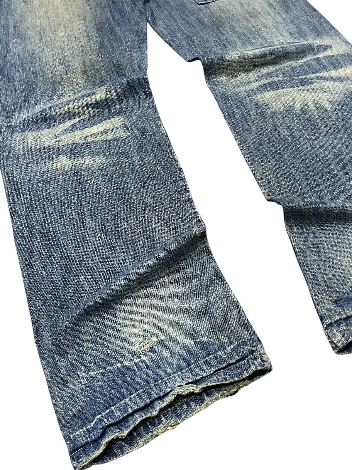 Guru × Hysteric Glamour × Japanese Brand Gumu Japan Boro Patchwork Cut & Sew Leather Trimmed Jeans Size US 32 / EU 48 - 18 Thumbnail