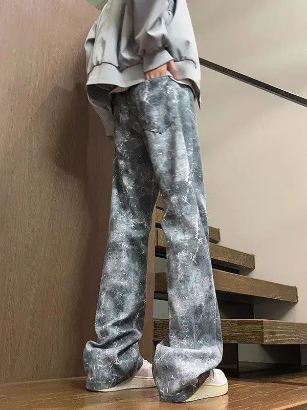 Japanese Brand Retro loose tie dye micro flared jeans Size US 32 / EU 48 - 3 Thumbnail