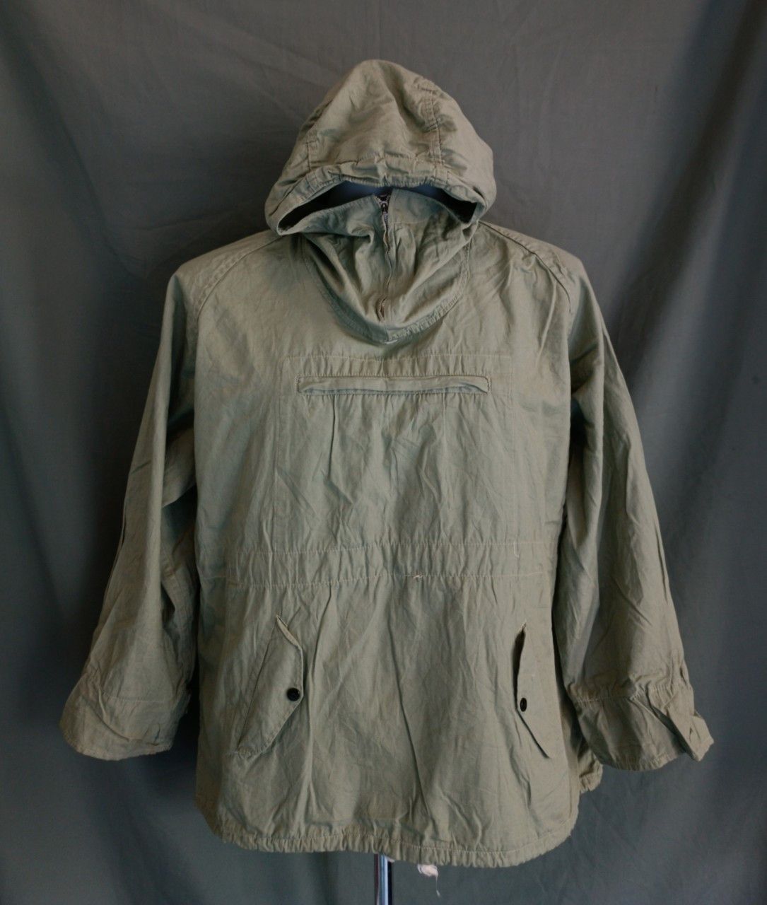 SMOCK Vintage 70s Unknown Solf Green Smock Hoodie Parka. Size US L / EU 52-54 / 3 - 1 Thumbnail