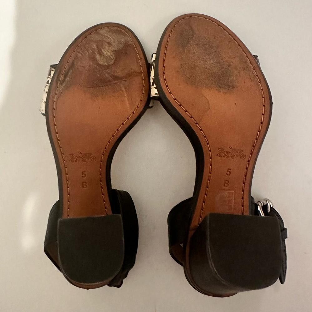 Coach Coach Paige Leather Black White Snake Block Heel Sandals 5 Size US 5 / IT 35 - 9 Thumbnail
