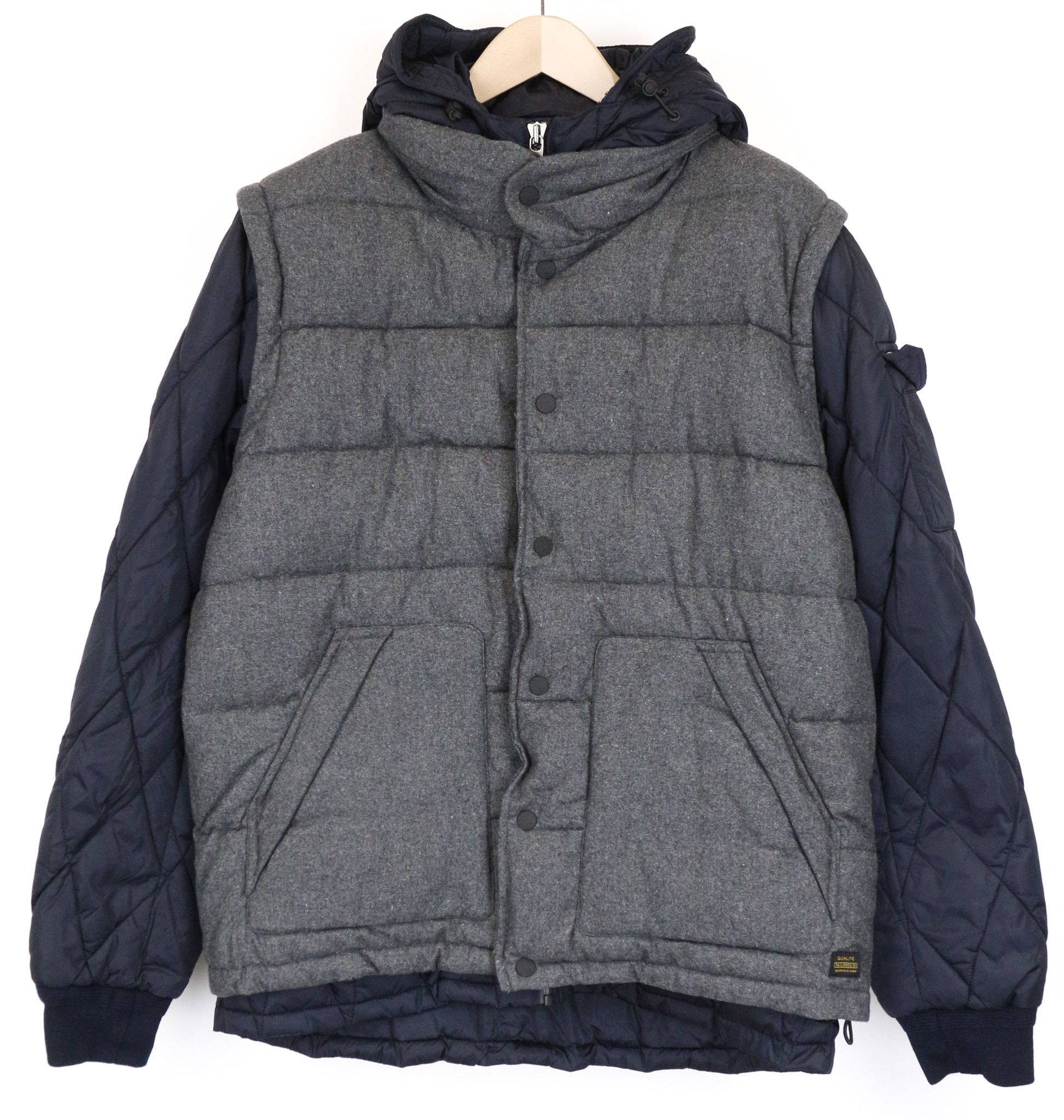 Scotch & Soda XL Mid Grey Wool Blend Hooded Jacket 75730 Size US XL / EU 56 / 4 - 1 Thumbnail
