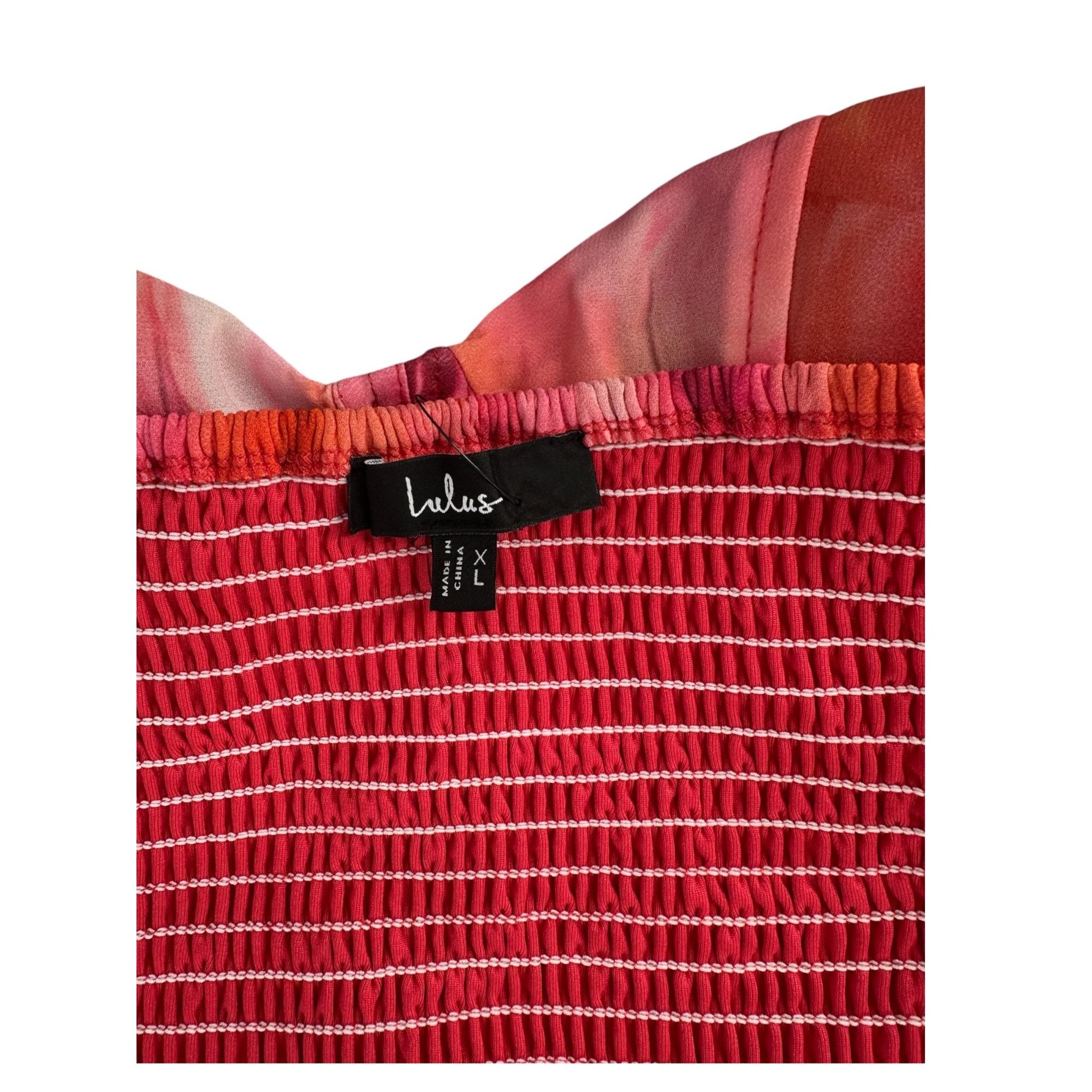 Lulus Lulus Dress - Strapless Coral Watercolor - NWT - Size XL Size XL / US 12-14 / IT 48-50 - 11 Thumbnail