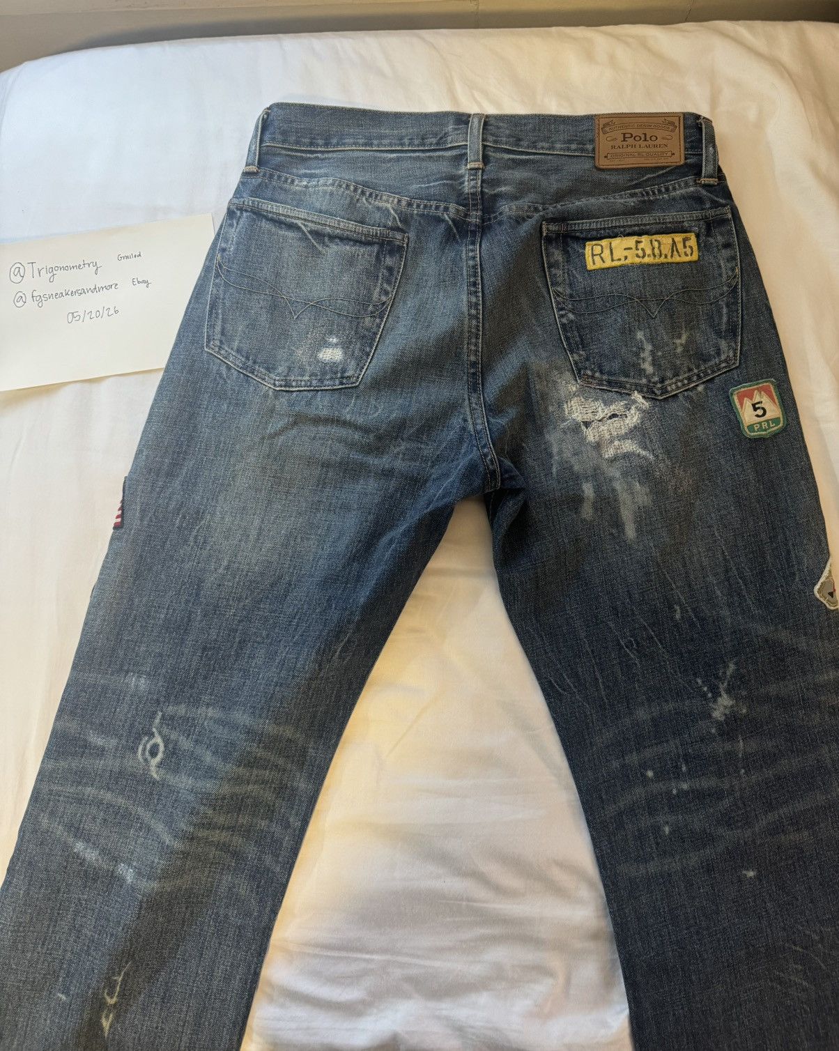 Polo Ralph Lauren Patches Distressed Classic Fit Jeans Size US 30 / EU 46 - 5 Thumbnail