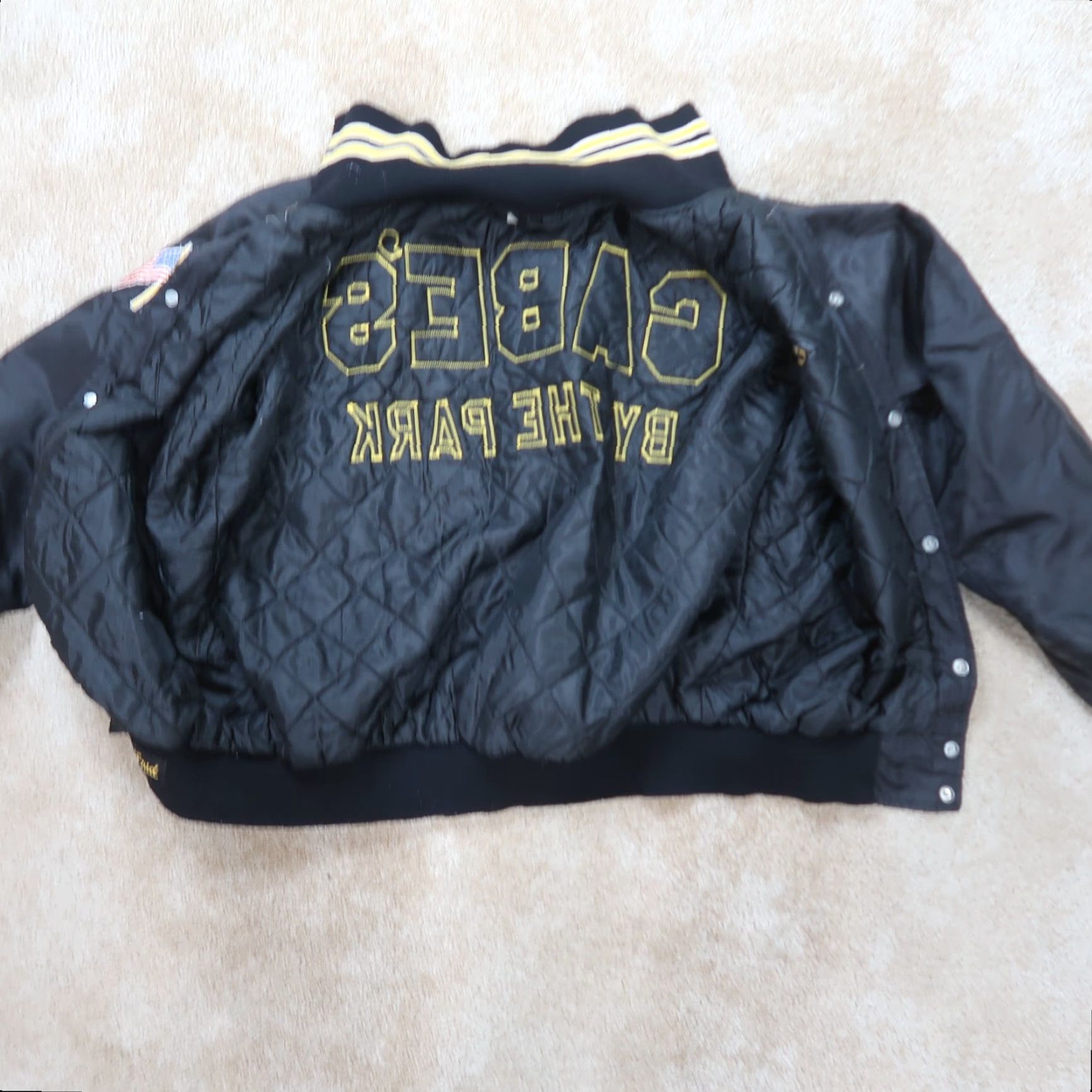 Vintage VINTAGE Butwin Jacket Mens Large Black Nylon Bomber Jacket Snap Button Zipper 80s 90s American Sports, Short Size US L / EU 52-54 / 3 - 2 Thumbnail