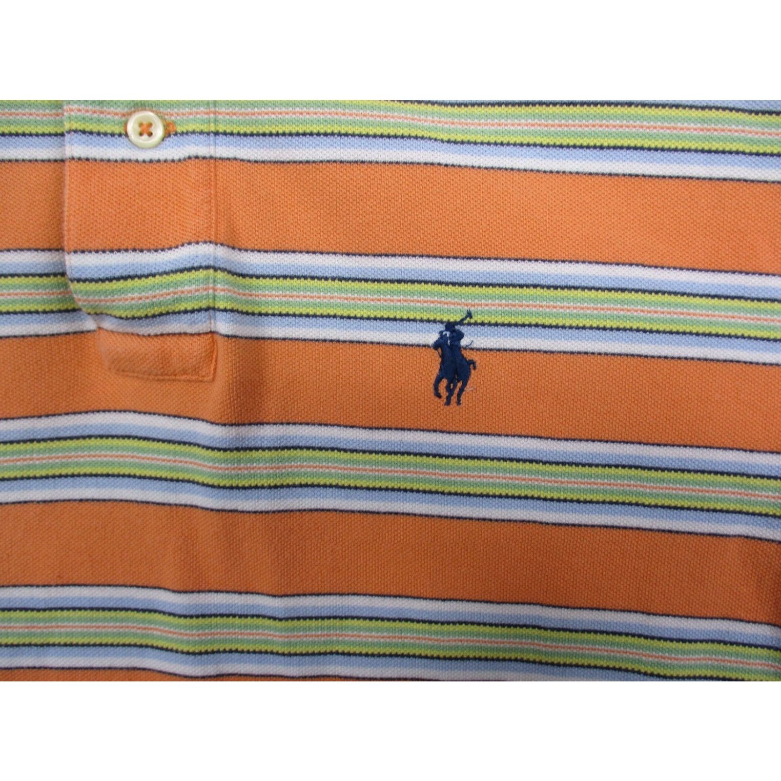Polo Ralph Lauren Polo Ralph Lauren Shirt Small Men Collared Polo Orange Striped Polo By Ralph Lauren 90s Classic Vintage No? Size US S / EU 44-46 / 1 - 3 Thumbnail