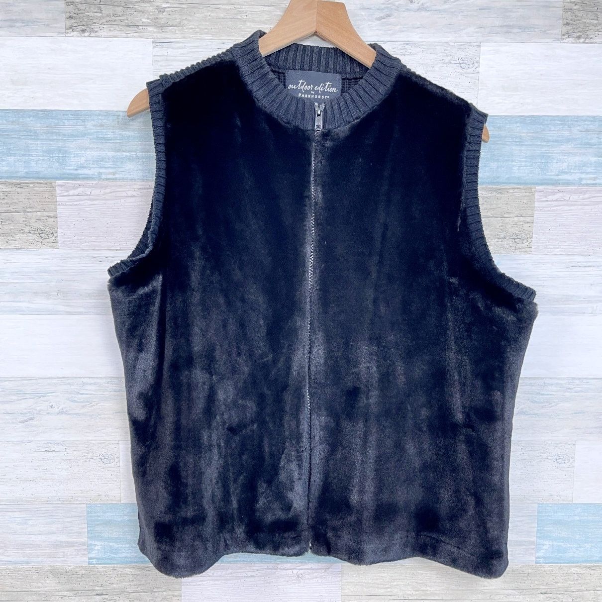 Parkhurst Outdoor Edition Parkhurst Faux Fur Ribbed Vest Black Women L Size L / US 10 / IT 46 - 1 Thumbnail