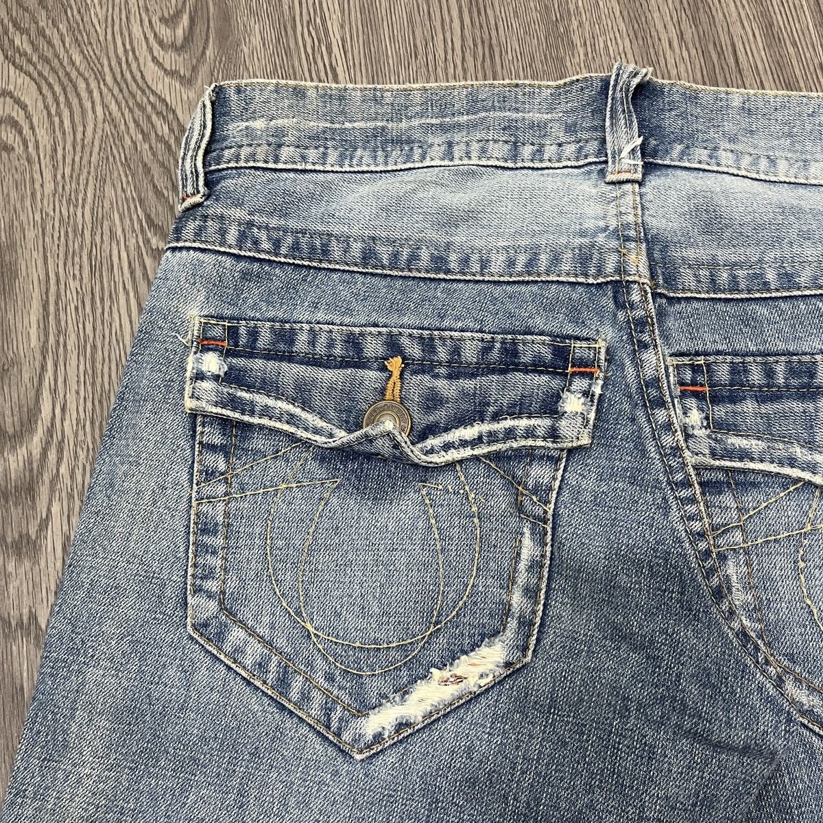 Japanese Brand Unknow - Flared Non-Alignmend Faded Denim ifsix Lgb Style Size US 29 - 13 Thumbnail