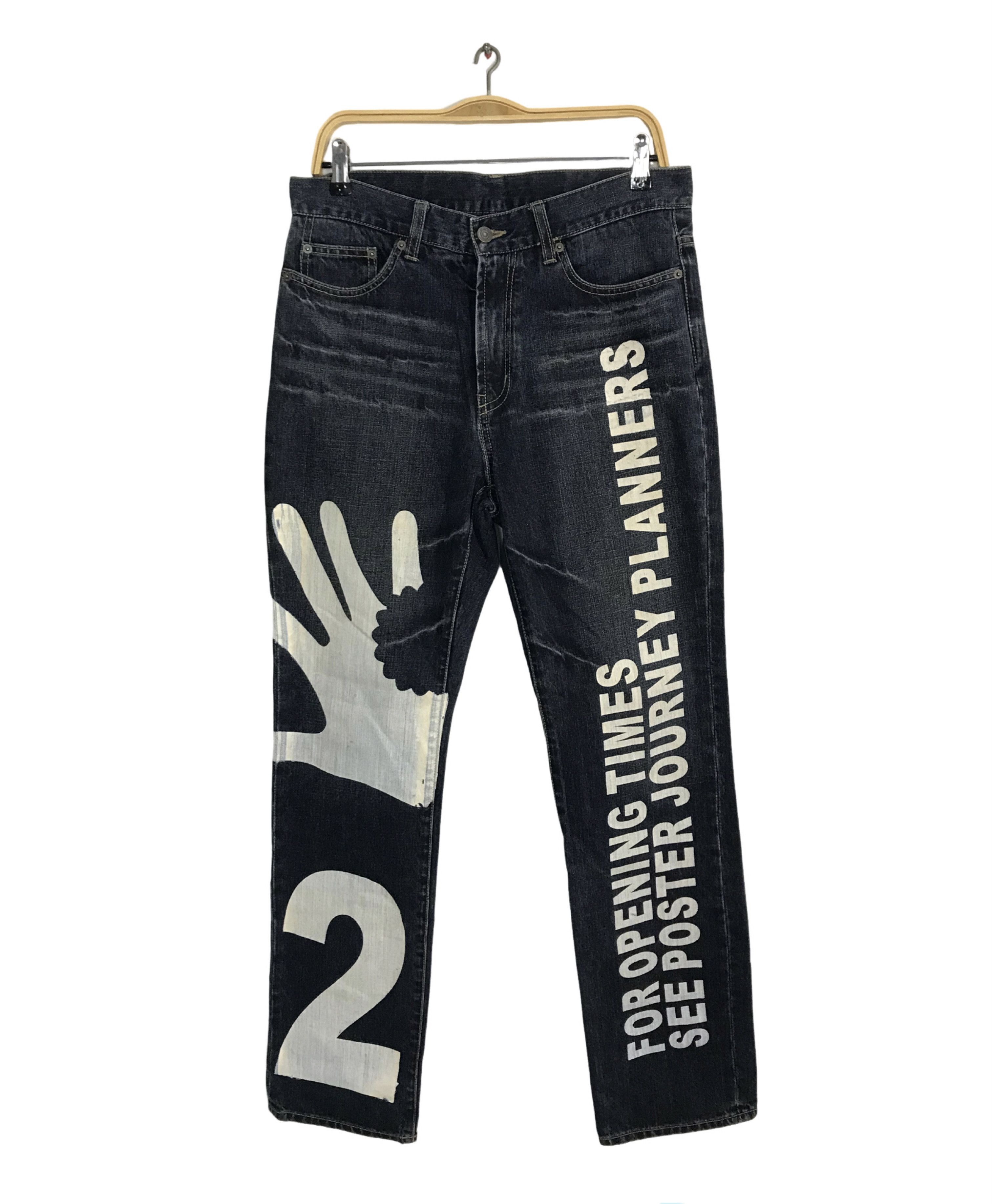 PPFM Rare PPFM Underground Seditionaries Printed Indigo Denim Size US 32 / EU 48 - 1 Thumbnail