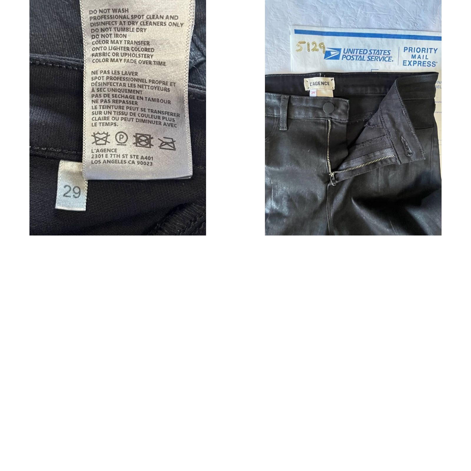 L'AGENCE L'AGENCE Jeans Slim Women's 29 Black Made In USA Waxed Look Flared Slimming USA Womens Pants Size 29 Black L'AGENCE Jeans Size 29" - 8 Thumbnail