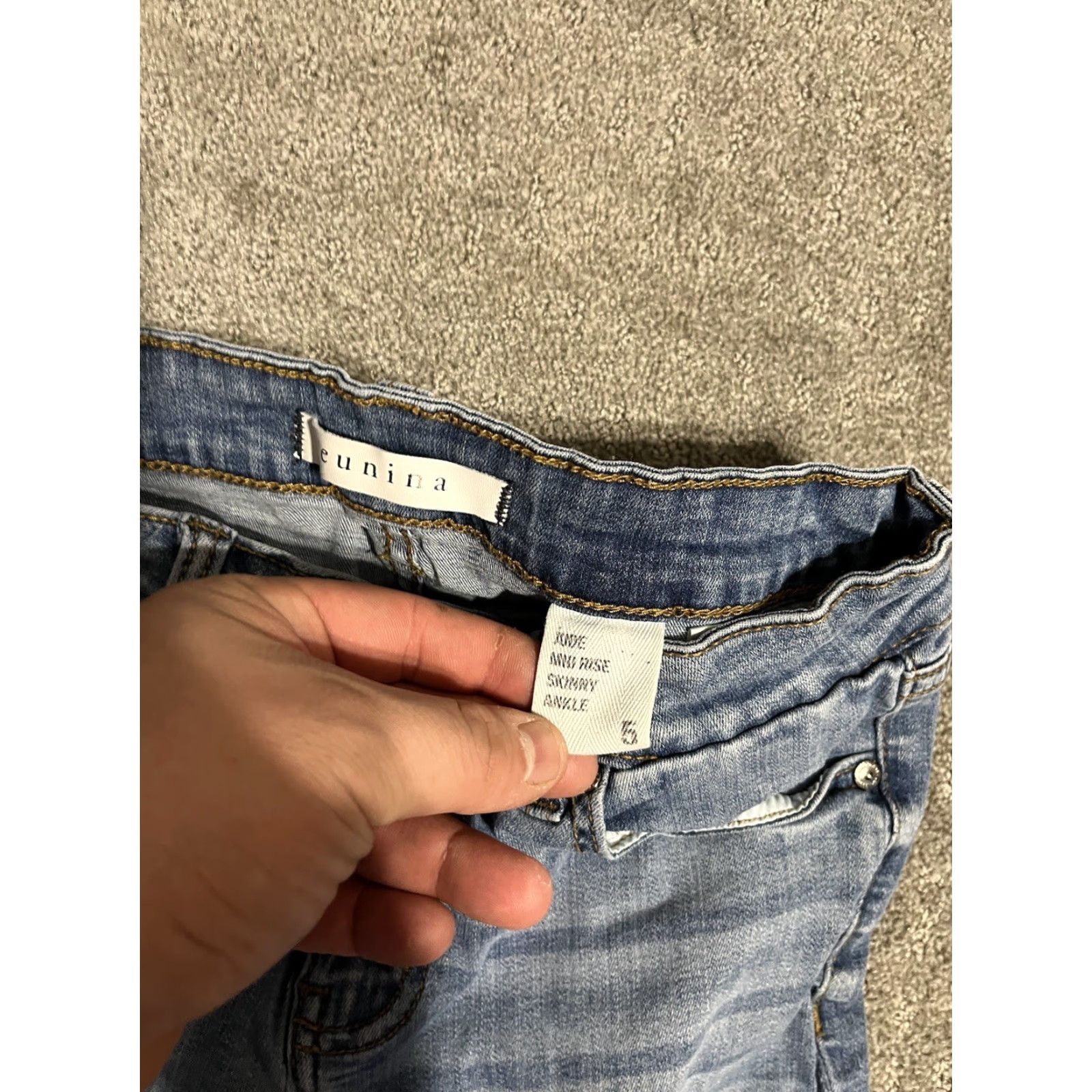 Denime VINTAGE Eunina Jeans Womens Skinny Ankle 5-Pocket Distressed Denim Blue Size 5 Size 27" / US 4 / IT 40 - 6 Thumbnail