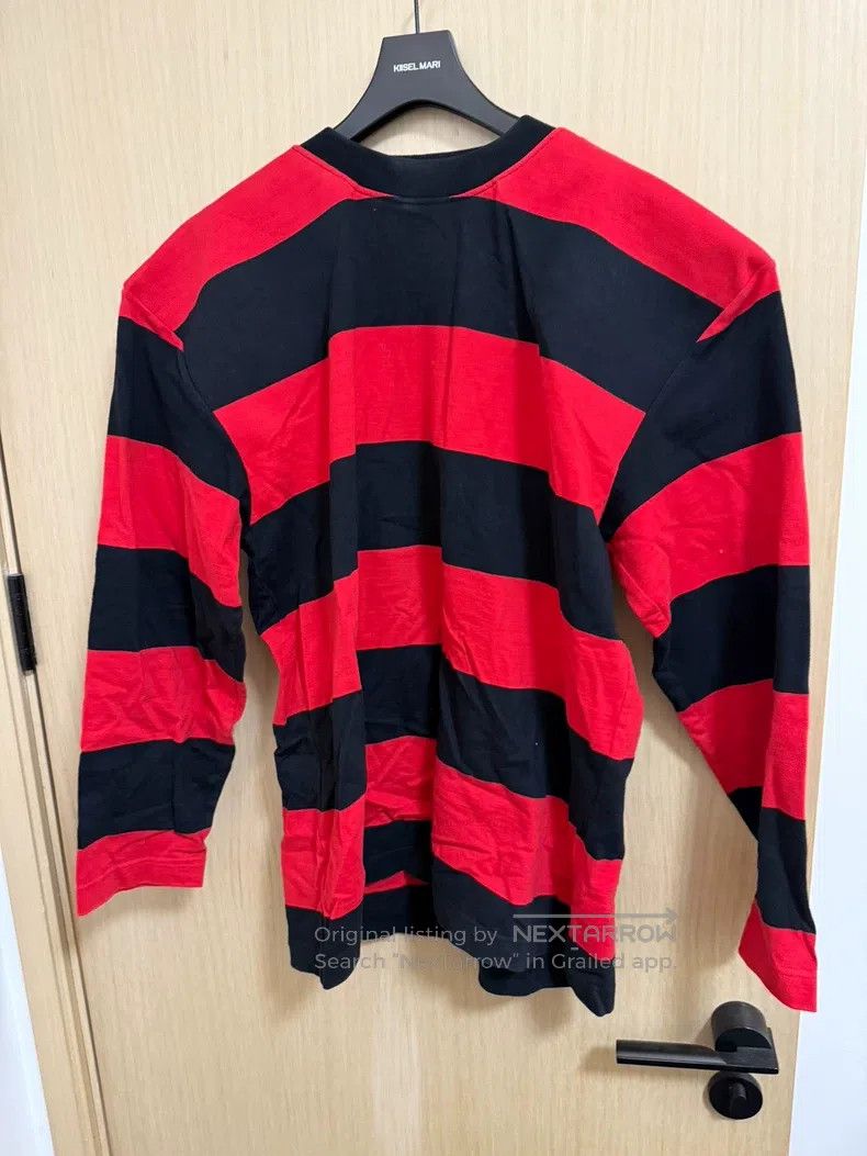Vetements Black and Red Striped Hoodie