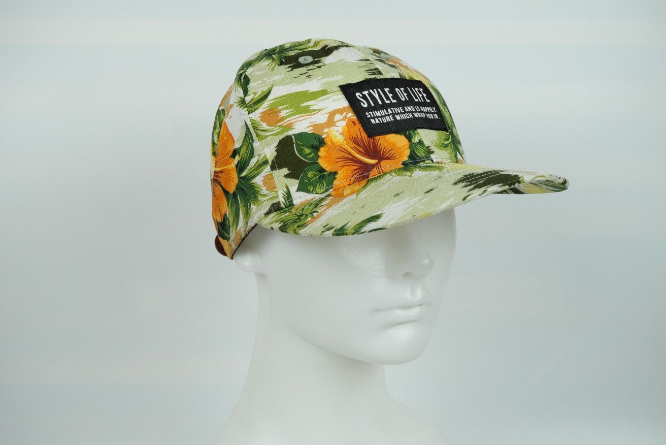 Japanese Brand Summer Cap Flowers Print Vintage Japanese Cap Size ONE SIZE - 3 Thumbnail