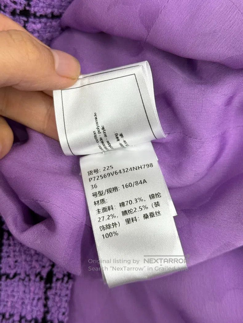 Chanel Chanel Purple plaid four-pocket woven coat Size XS / US 0-2 / IT 36-38 - 6 Thumbnail