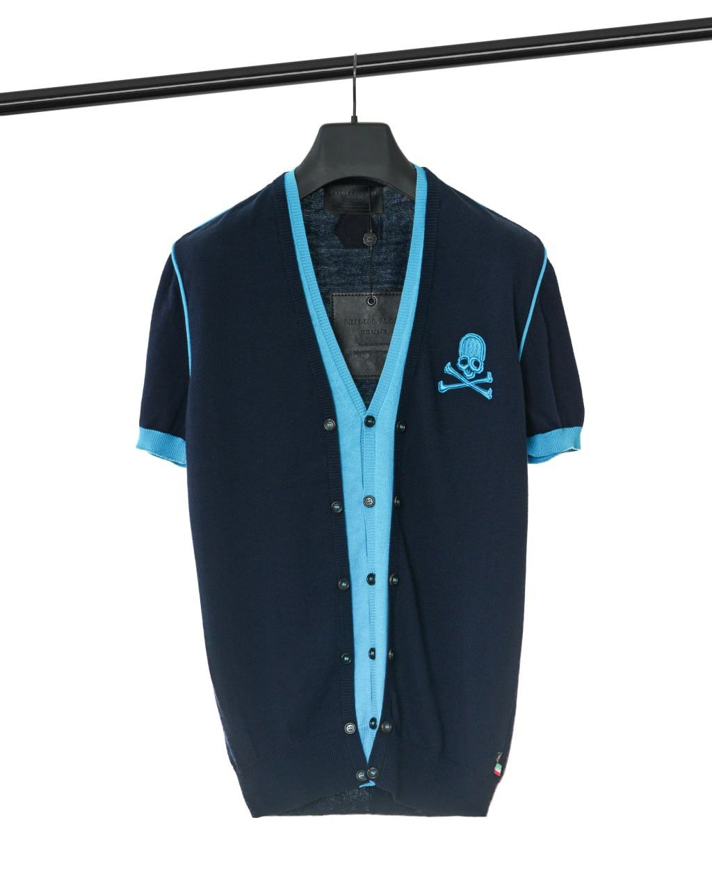 Philipp Plein PHILIPP PLEIN / HM325201 “HEADING” SHORT SLEEVE CARDIGAN Size US M / EU 48-50 / 2 - 1 Thumbnail