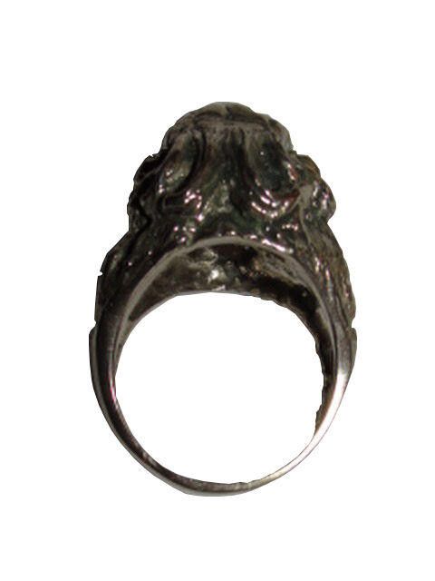 Designer Sterling Silver Plated Brass Etruscan Lion Profile Ring Size ONE SIZE - 4 Thumbnail