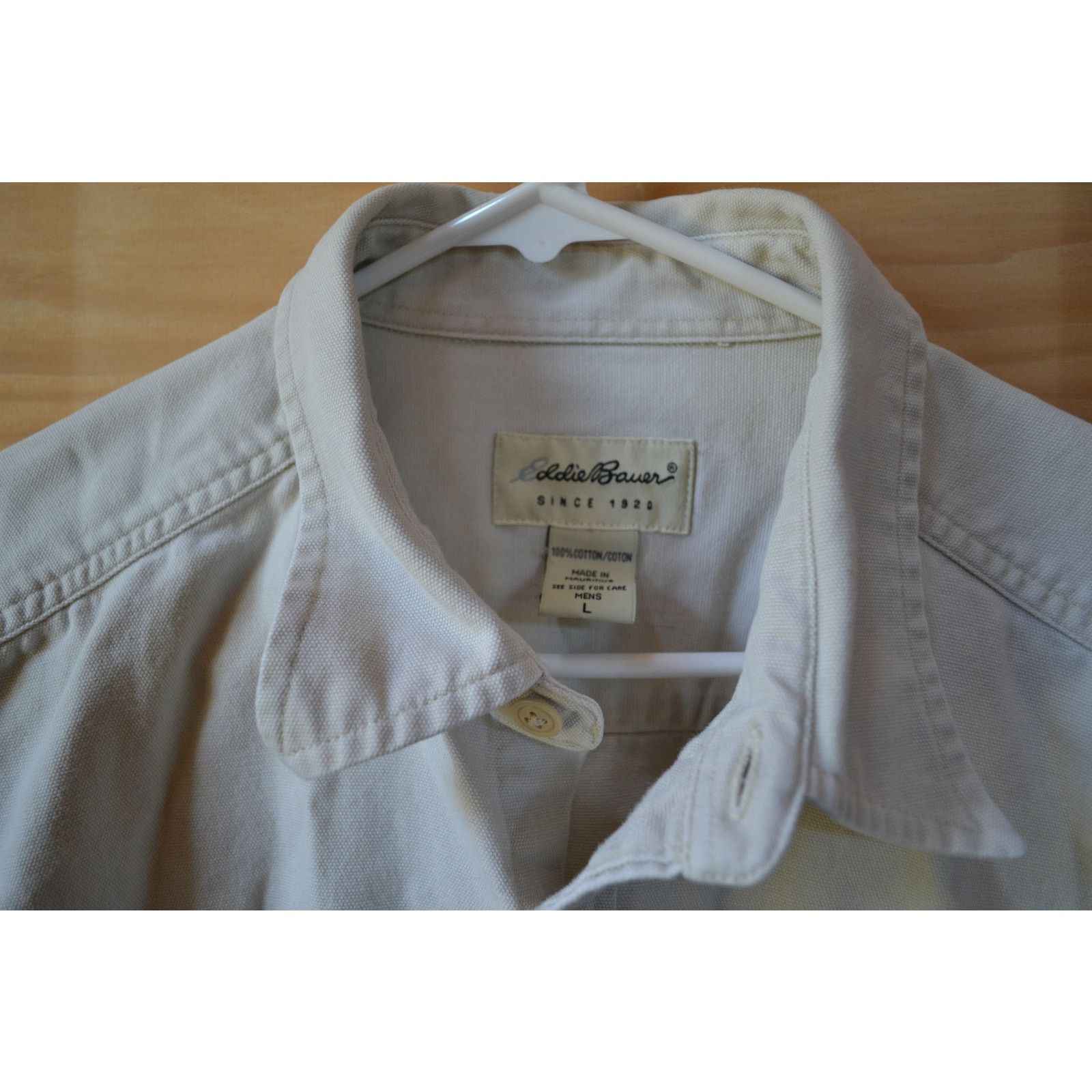 Eddie Bauer Eddie Bauer Vintage 100% Cotton Ivory Button Down Size L Size US L / EU 52-54 / 3 - 3 Thumbnail