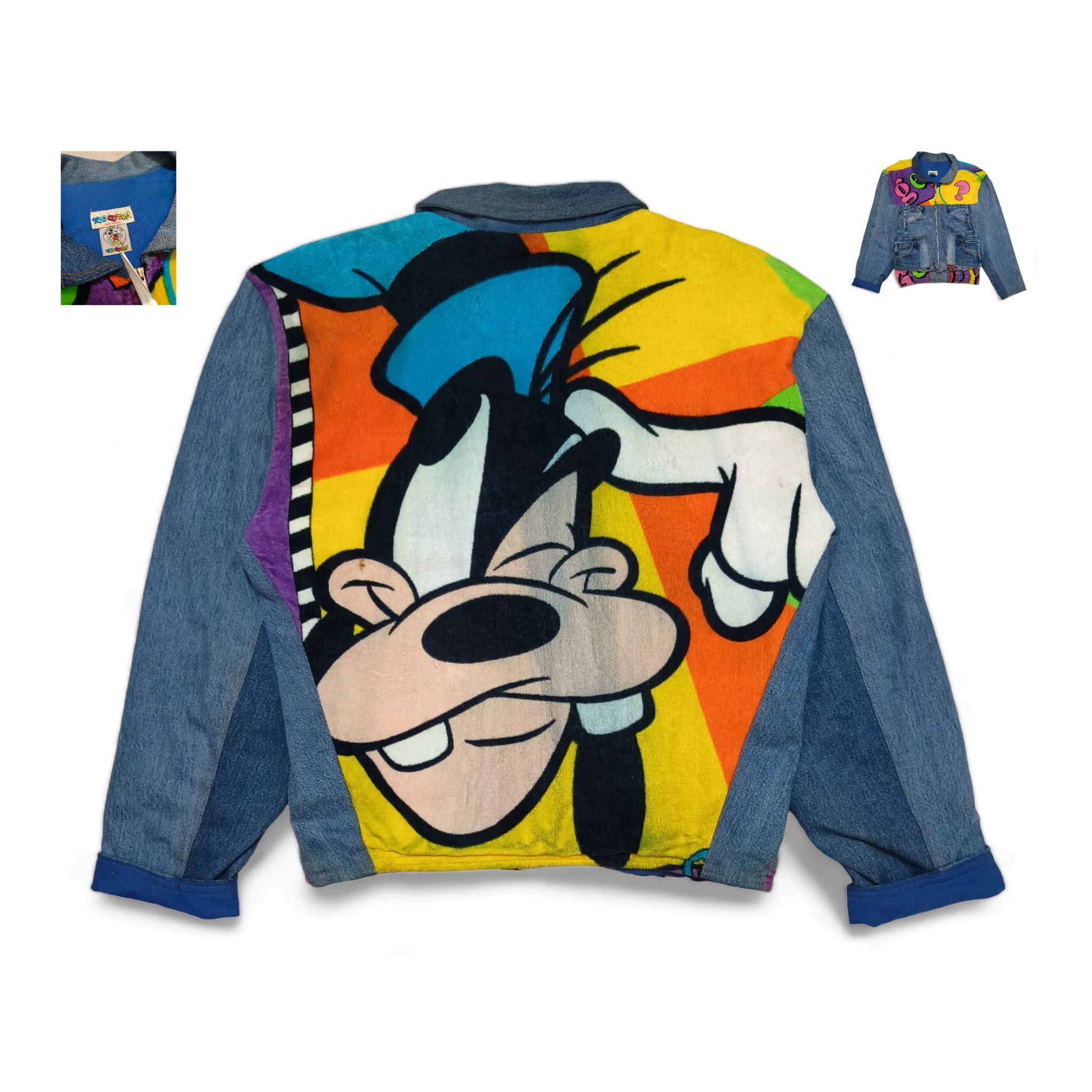 Too Cute Guetta Bros. Vintage GOOFY TOO CUTE Guetta Bros Disney Denim Jean Jacket Size US XL / EU 56 / 4 - 1 Thumbnail