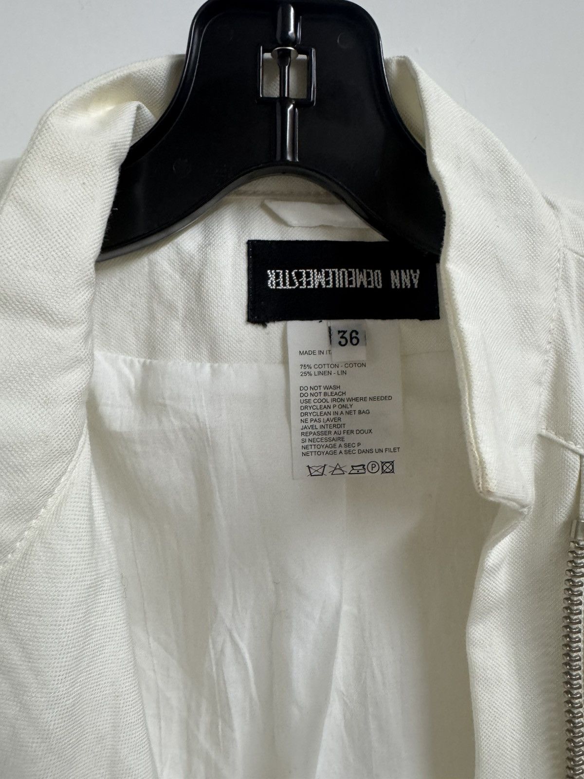 Ann Demeulemeester Ann Demeulemeester White Asymmetric Zip Belted Coat Jacket Size XS / US 0-2 / IT 36-38 - 4 Thumbnail