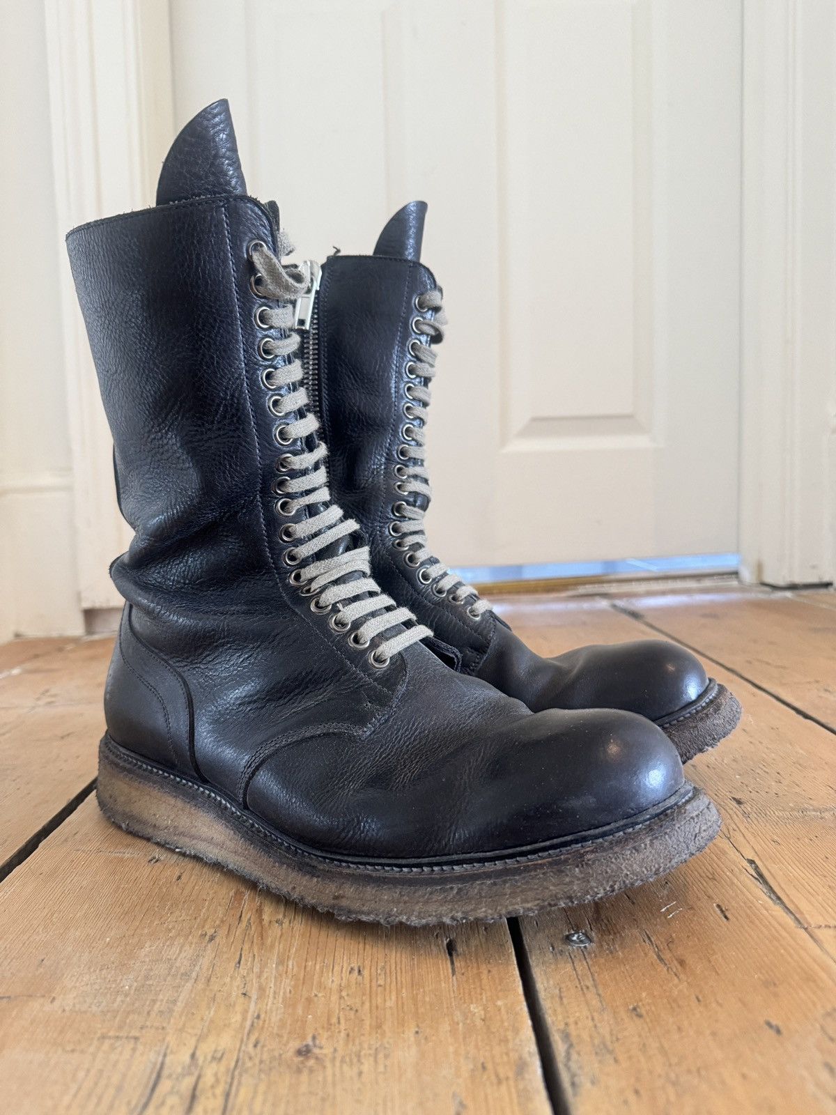 Rick Owens FW17 Glitter army boots with crepe soles Size US 11 / EU 44 - 7 Thumbnail
