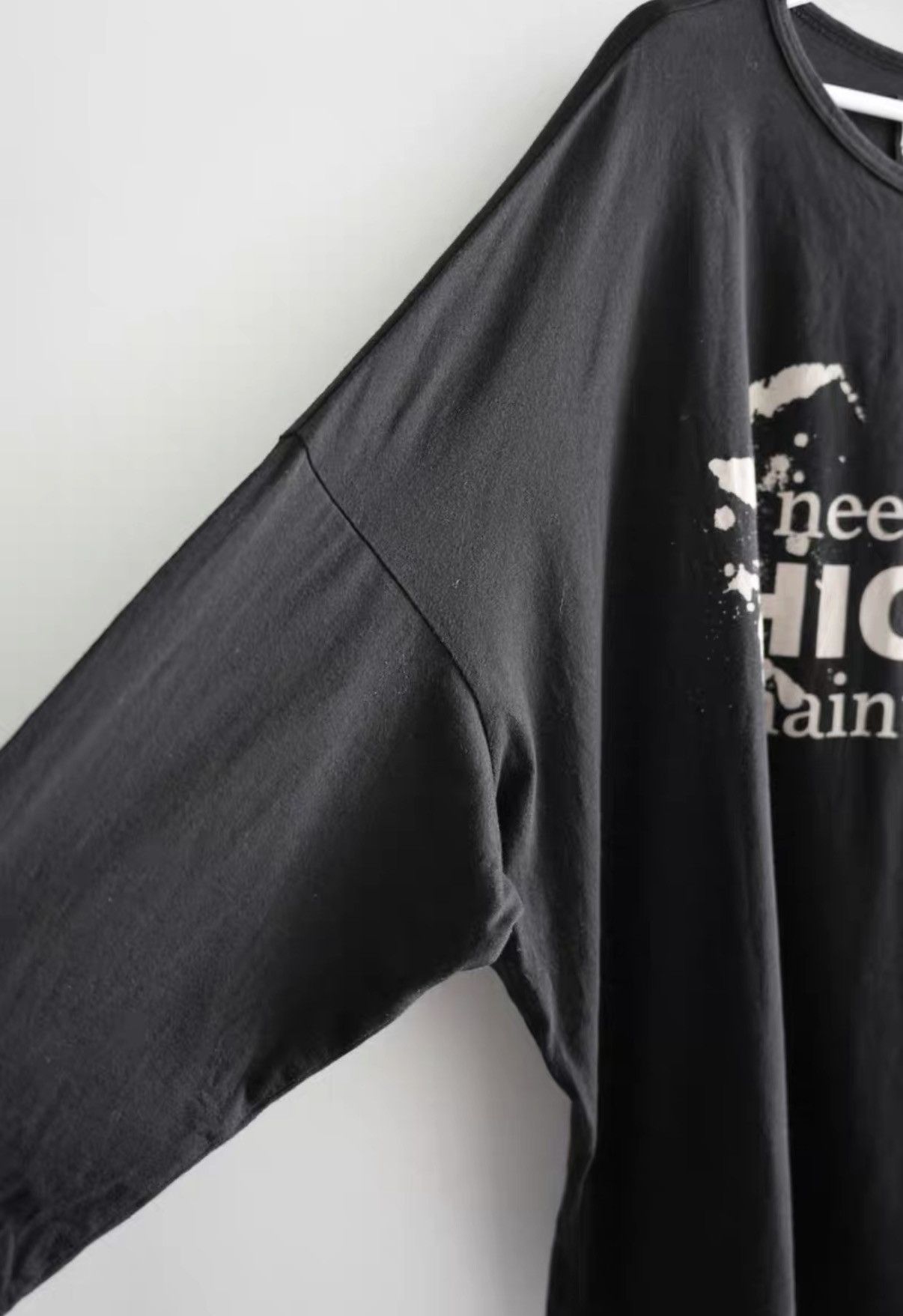 Yohji Yamamoto Yohji Yamamoto Batwing Sleeve Slogan Long Sleeve T-shirt K4 Size US M / EU 48-50 / 2 - 4 Thumbnail