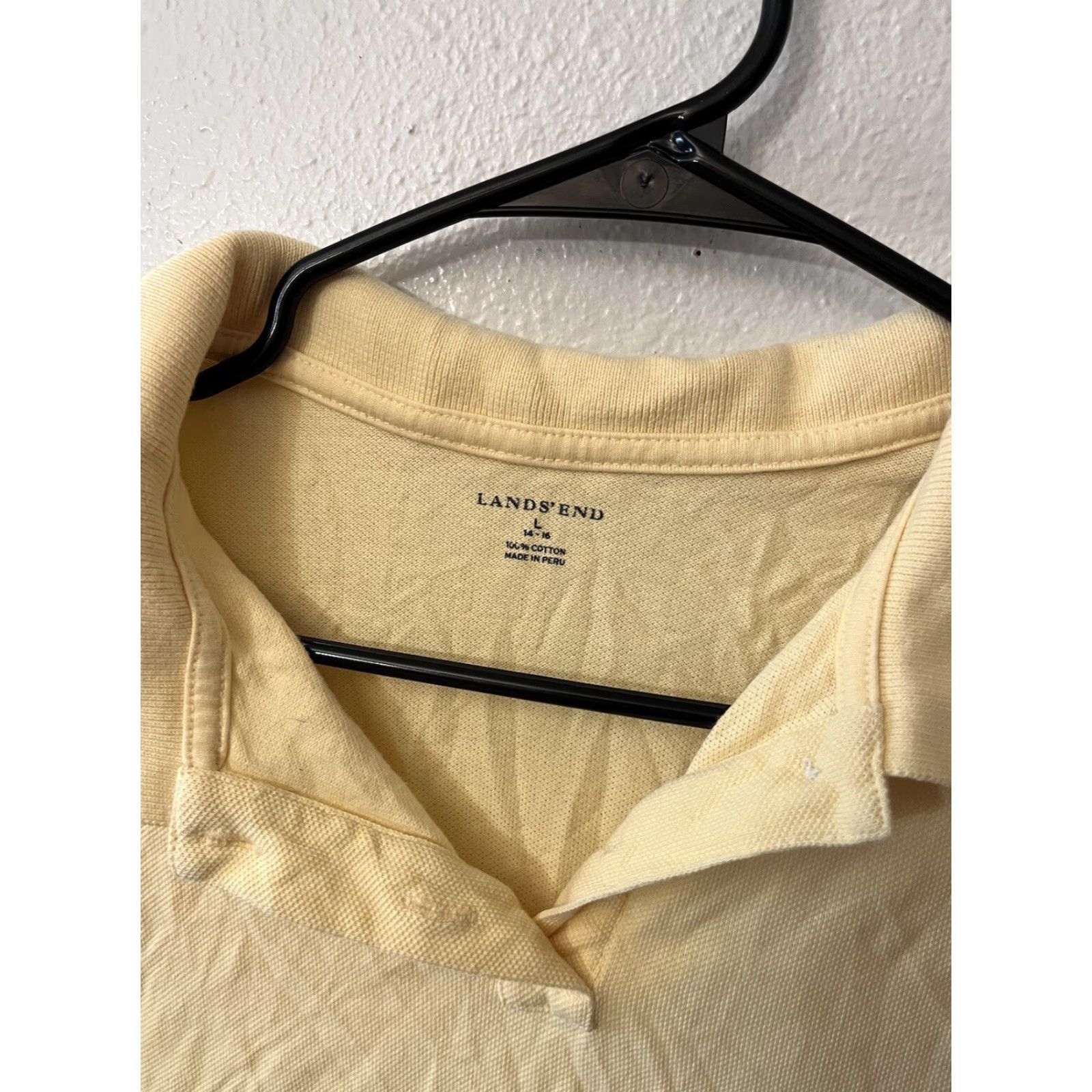 Lands' End VINTAGE Lands' End Polo Shirt Solid Yellow Short Sleeve Women L 14-16 Adult Large Size Shirt Ladies Yellow Polo Size L / US 10 / IT 46 - 3 Thumbnail