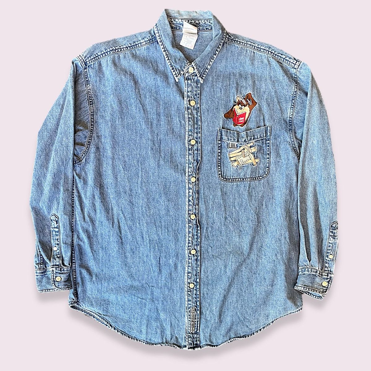 Vintage × Warner Bros 1999 Taz Embroidered Button Down Size US L / EU 52-54 / 3 - 1 Thumbnail