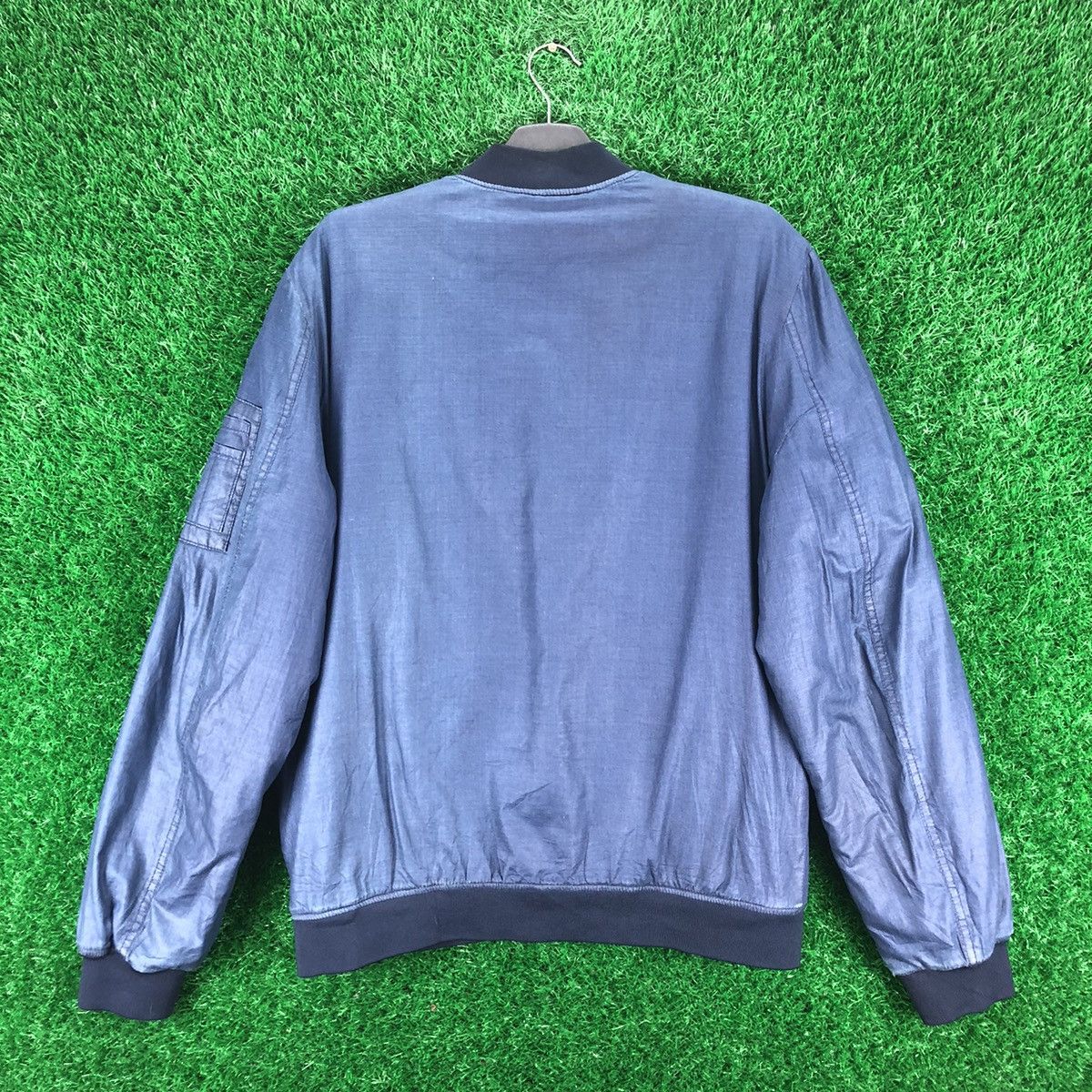 Japanese Brand Bomber Jacket Type MA-1 Denim by 1975 Size US L / EU 52-54 / 3 - 4 Thumbnail