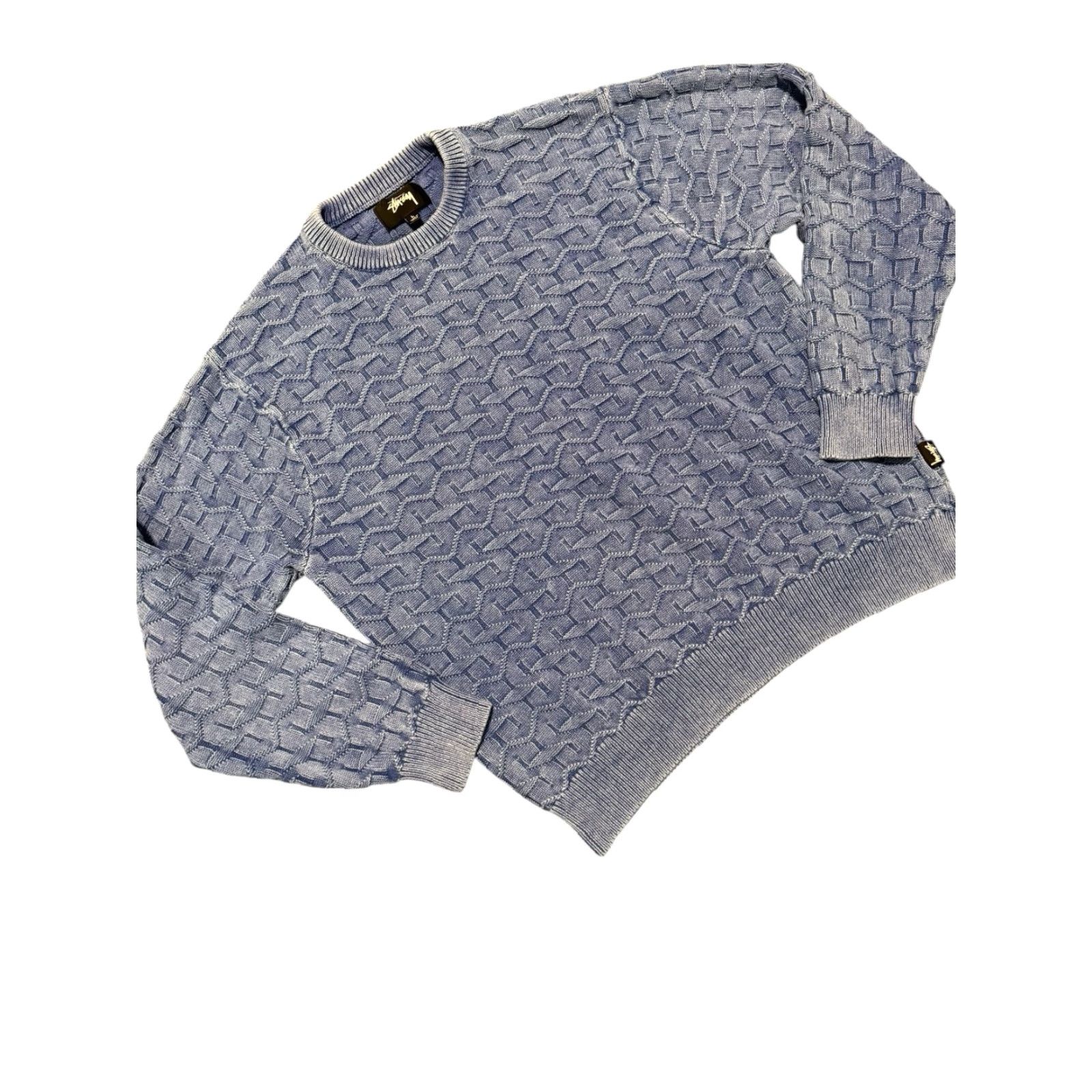 Logo 7 VINTAGE STUSSY STUCY KNIT LOGO ALL PATTERN COTTON SWEATER BLUE SIZE:LARGE LIVETRAVEL Mens Pullover Crew Neck Knit Short Description not needed Size US L / EU 52-54 / 3 - 3 Thumbnail