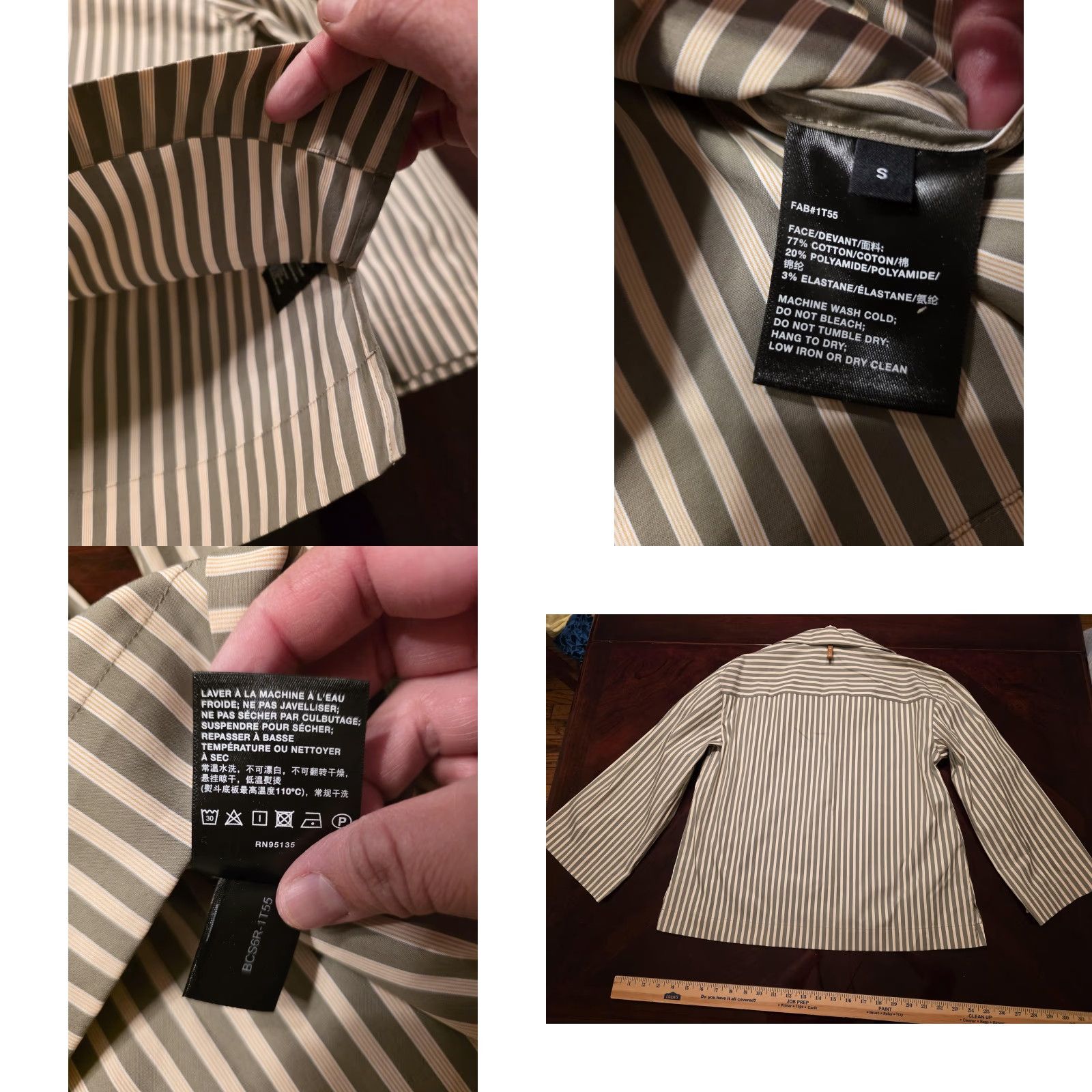 Vintage Lafayette 148 New York Blouse Womens S Gray Striped Collared Pullover Top Size S / US 4 / IT 40 - 8 Thumbnail