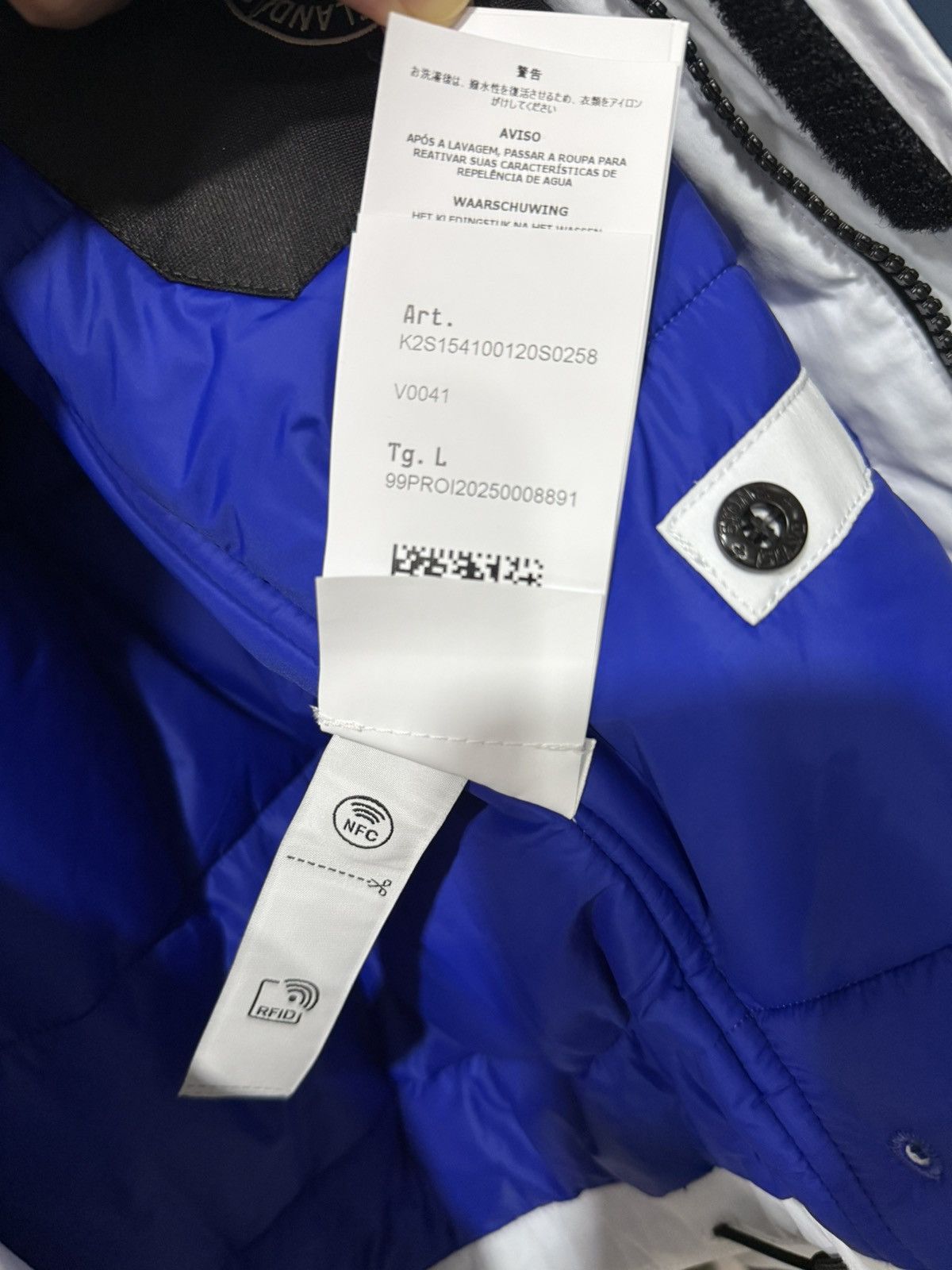 Stone Island Stone Island Ice Jacket Thermosensitive White Blue Size L Size US L / EU 52-54 / 3 - 15 Thumbnail
