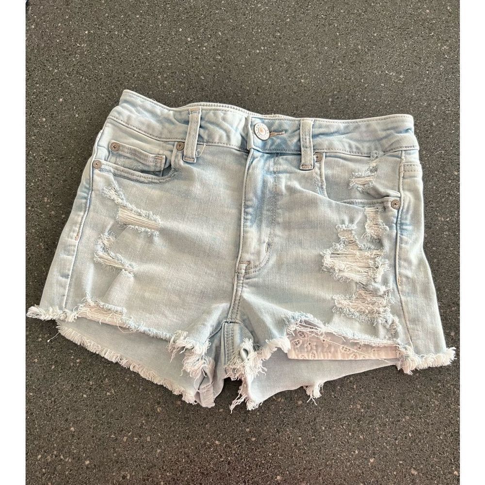 American Eagle Outfitters American Eagle distressed Hi rise shorts size 6 Size 28" / US 6 / IT 42 - 2 Thumbnail