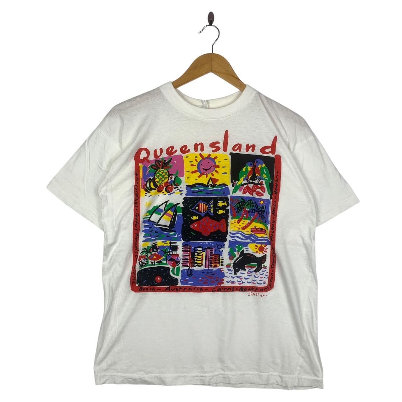 Vintage Vintage 90’ AUSTRALIA QUEENSLAND Illustration Artist Tee Size L / US 10 / IT 46 - 1 Thumbnail