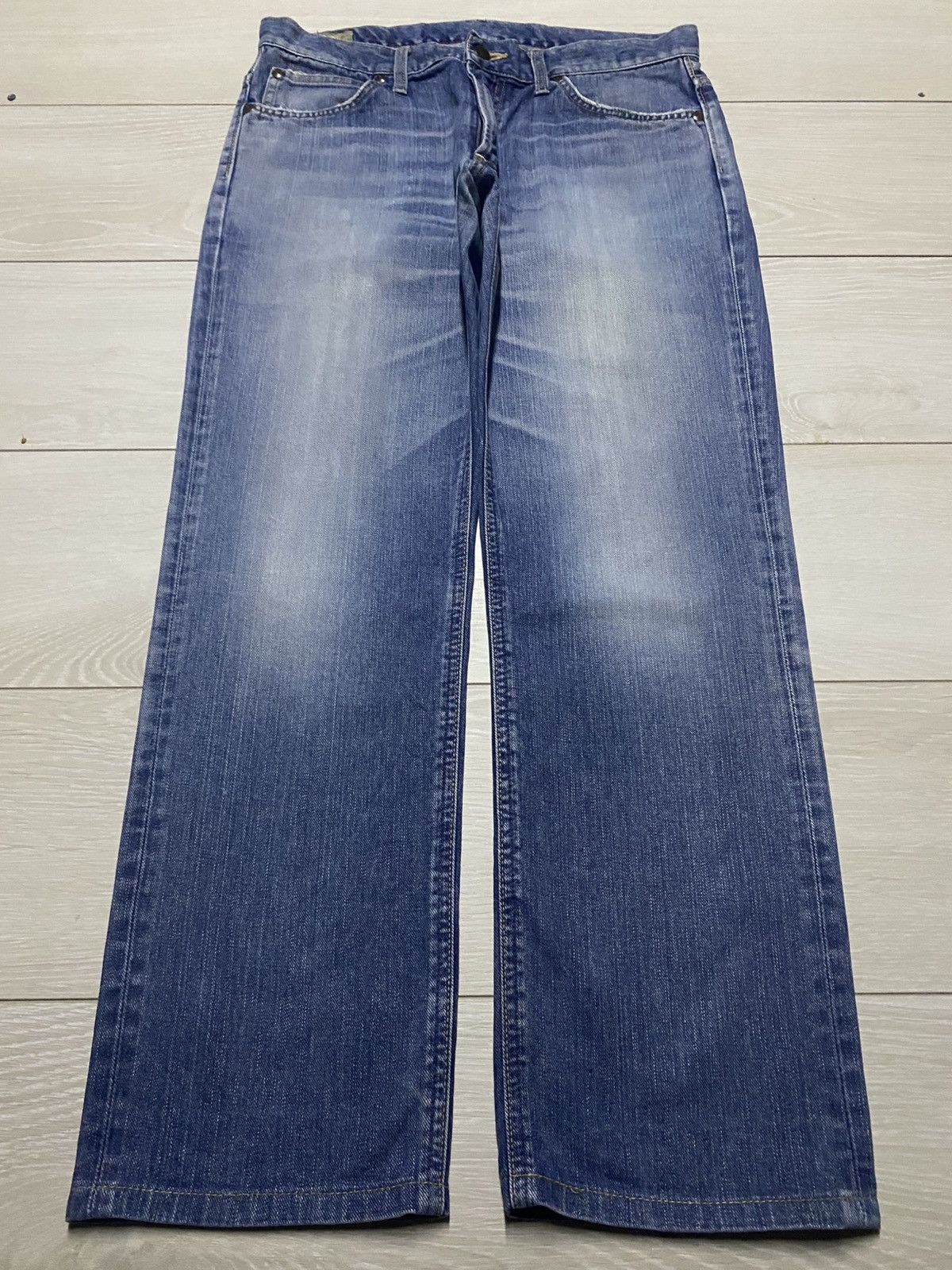 Number (N)ine Vintage Lee Riders Faded Wash Distressed Loose Jeans Size US 33 - 1 Thumbnail