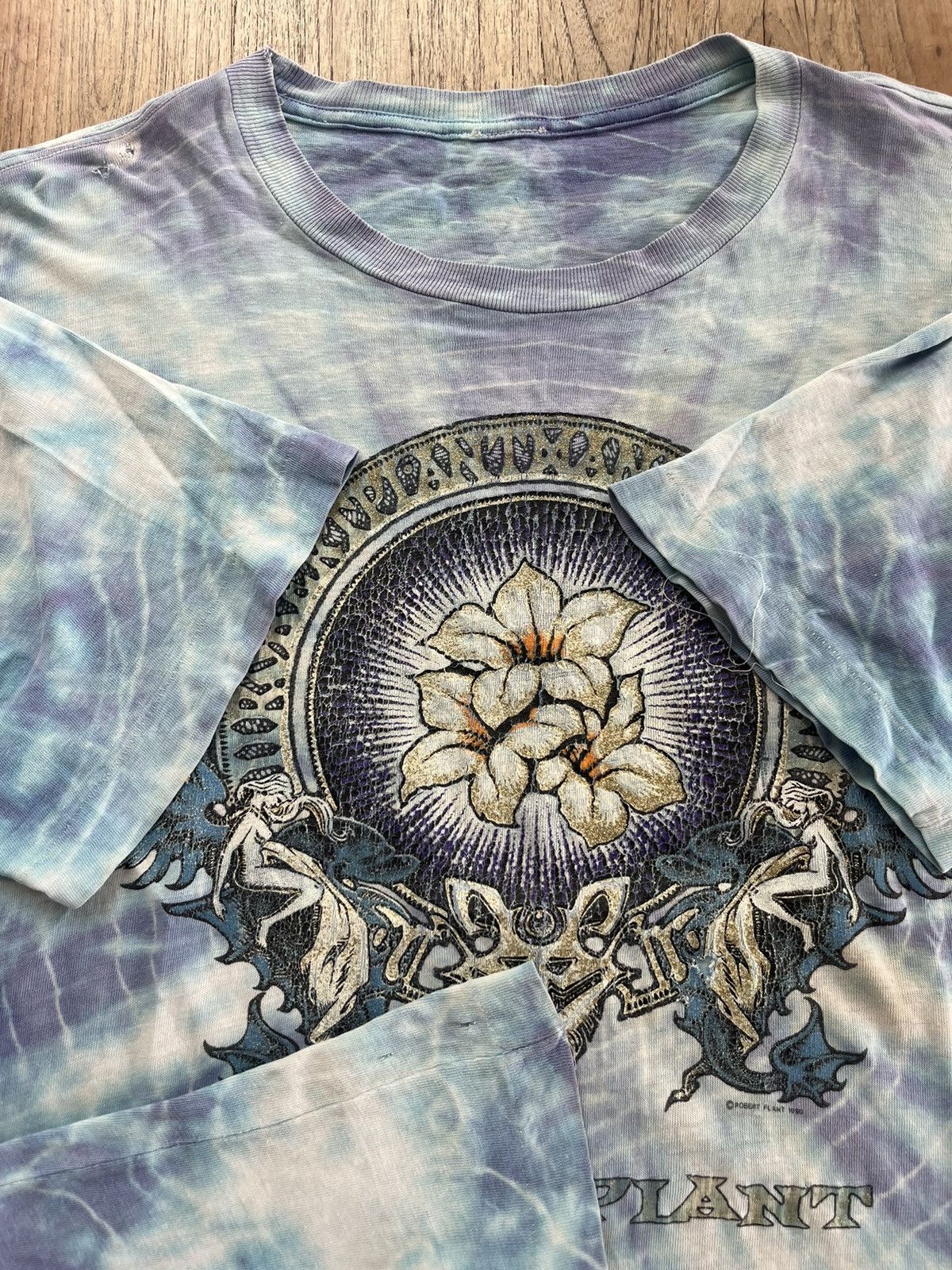 Band Tees Vintage ROBERT PLANT 1990’s tie-dye Tshirt Size US L / EU 52-54 / 3 - 8 Thumbnail