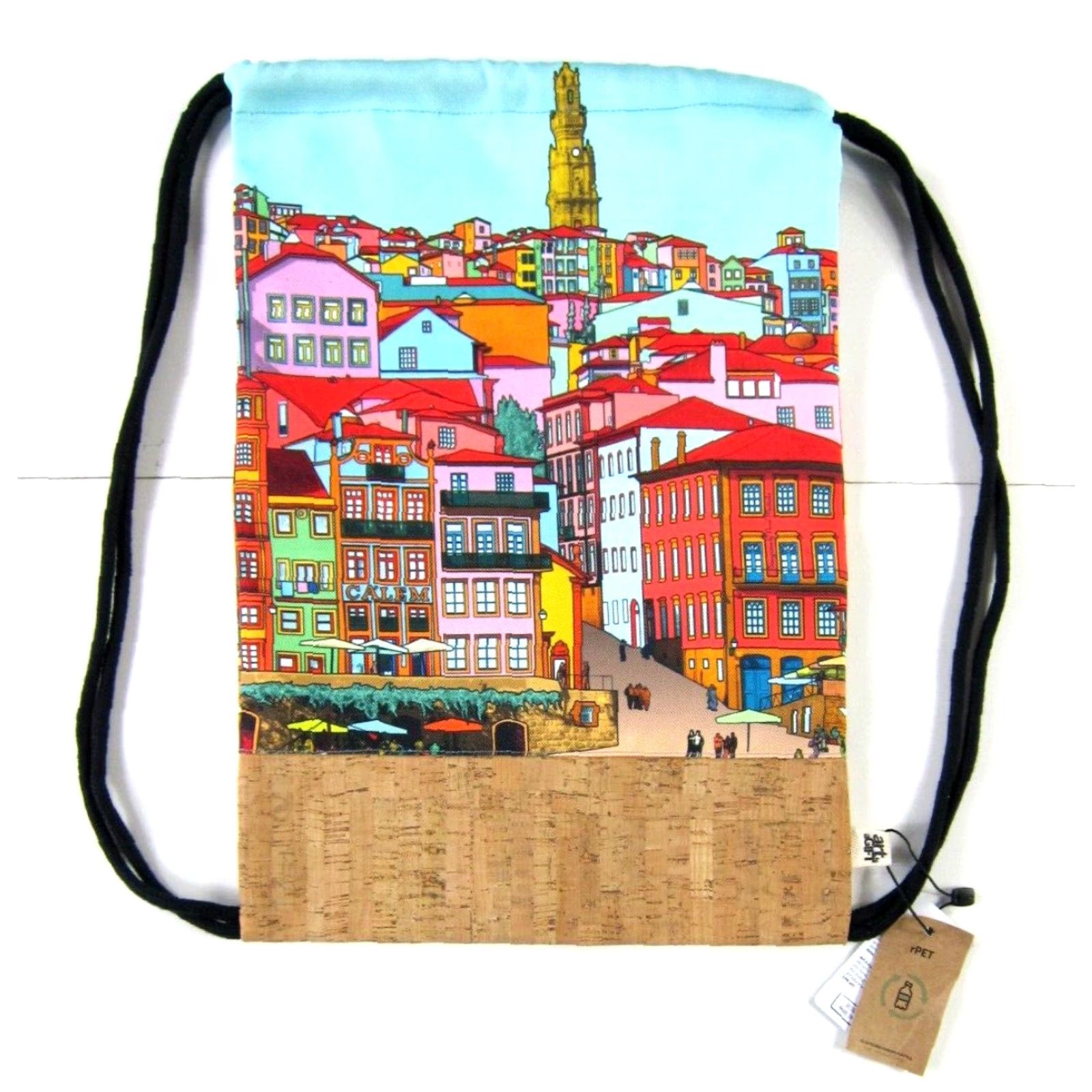 Vintage NWT Art Is A Gift Backpack Unisex Adults Medium Bright Red Cork Recycled Ribeira Pop Gymbag Backpack Size ONE SIZE - 2 Thumbnail