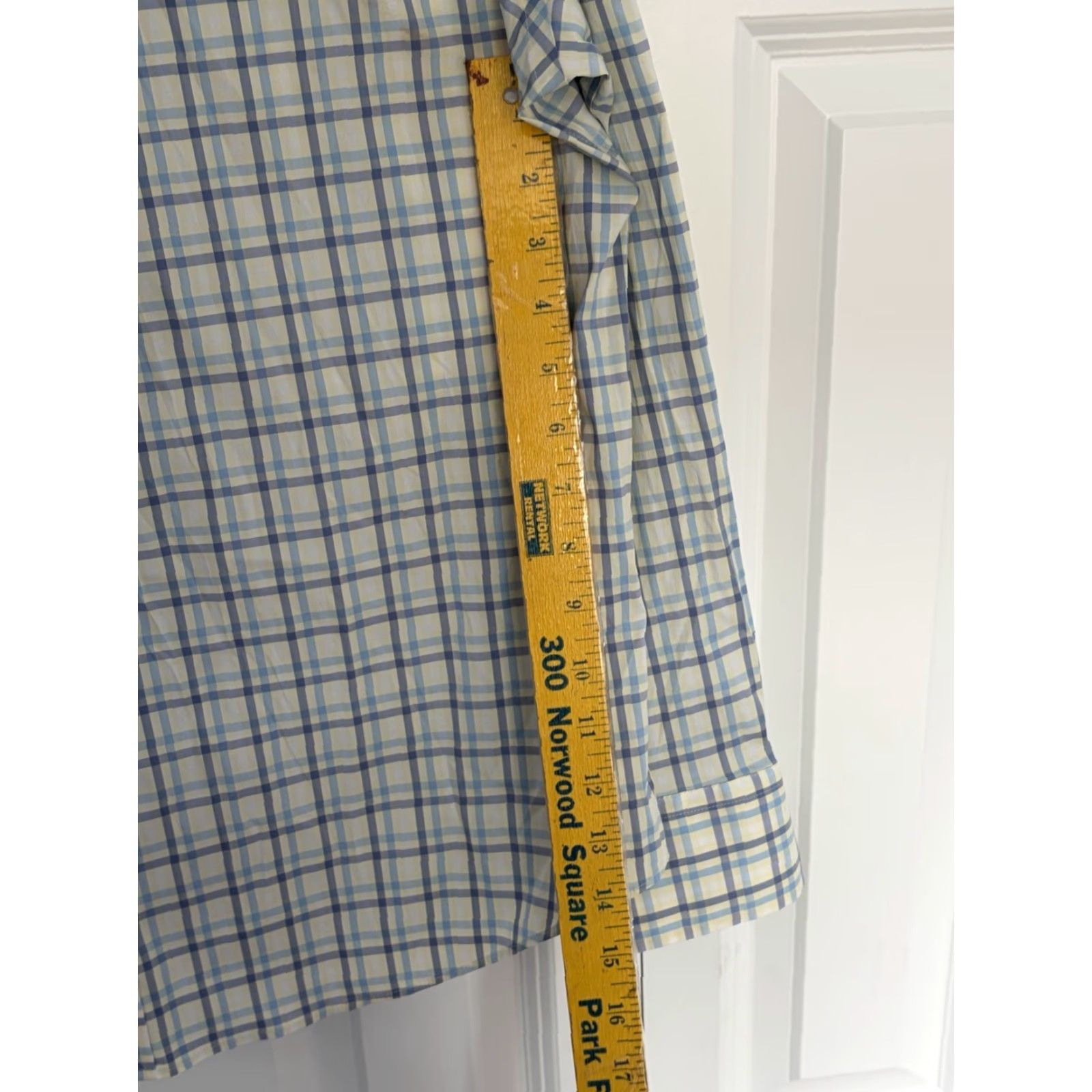 UNTUCKit UNTUCKit Shirt Mens Long Sleeve Button Front Lightweight Work Casual XL Plaid Blue, Button-Up, Collared, Cotton Blend, Regular Fit, Leave as is Size US XL / EU 56 / 4 - 3 Thumbnail