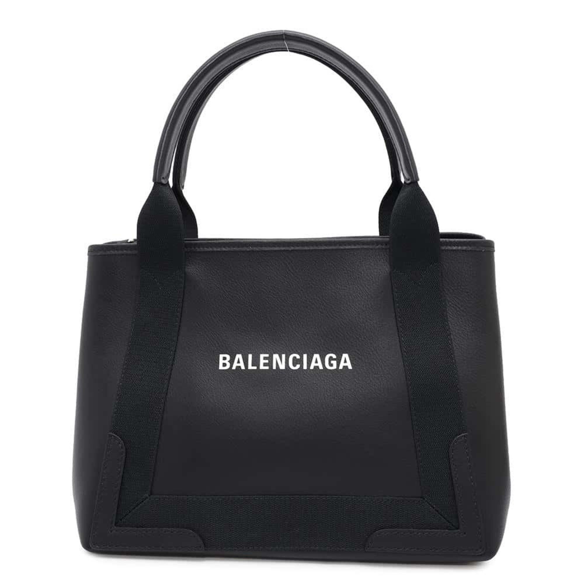 Balenciaga Tote Bag Navy Cabas S Leather 339933 Balenciaga Small Size Black, Women's