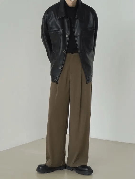Japanese Brand × Vintage Korean fashion retro faux leather jacket Size US M / EU 48-50 / 2 - 4 Thumbnail