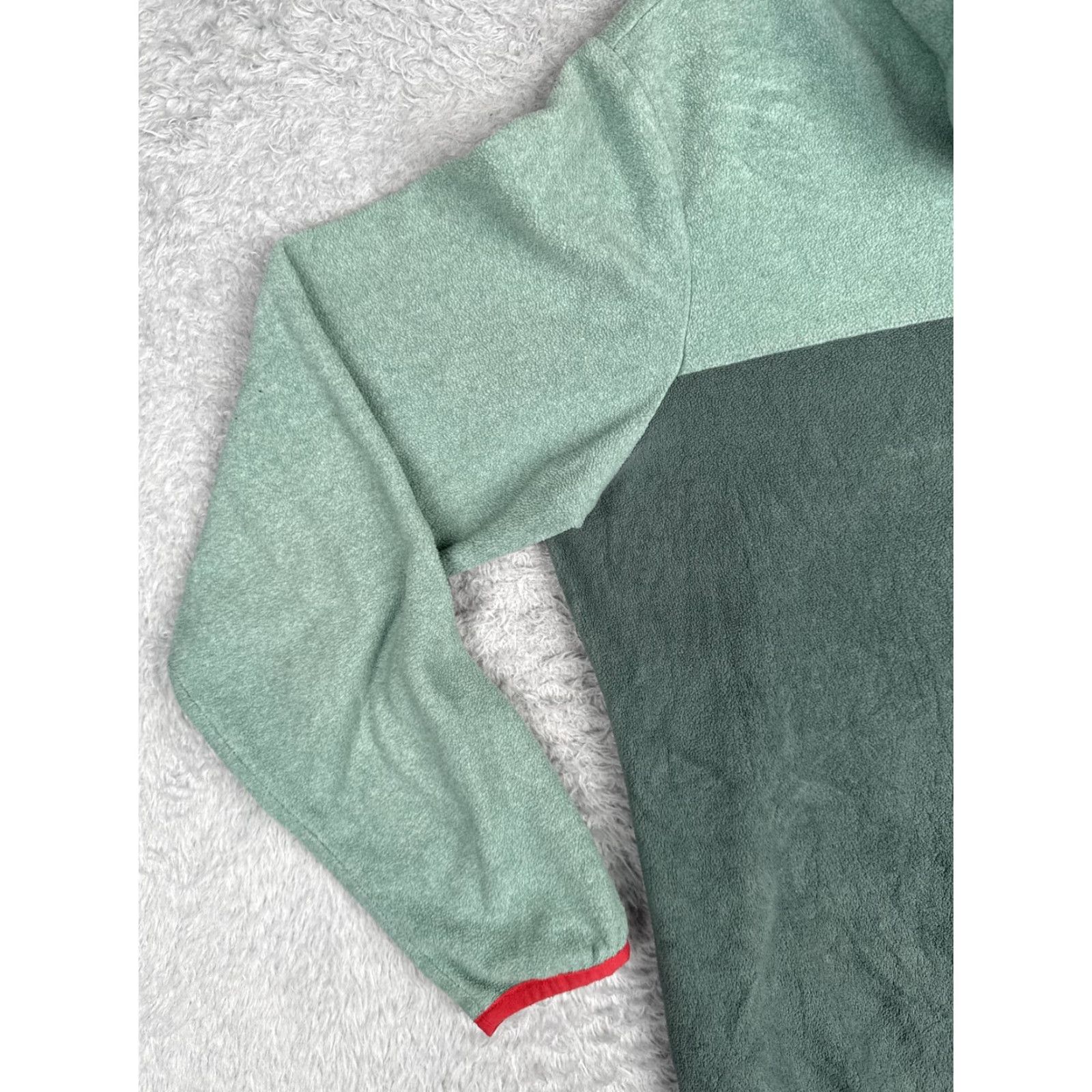 Vintage Columbia Sweatshirt Womens L Green Red Fleece Snap Pullover Quarter Button Size L / US 10 / IT 46 - 3 Thumbnail