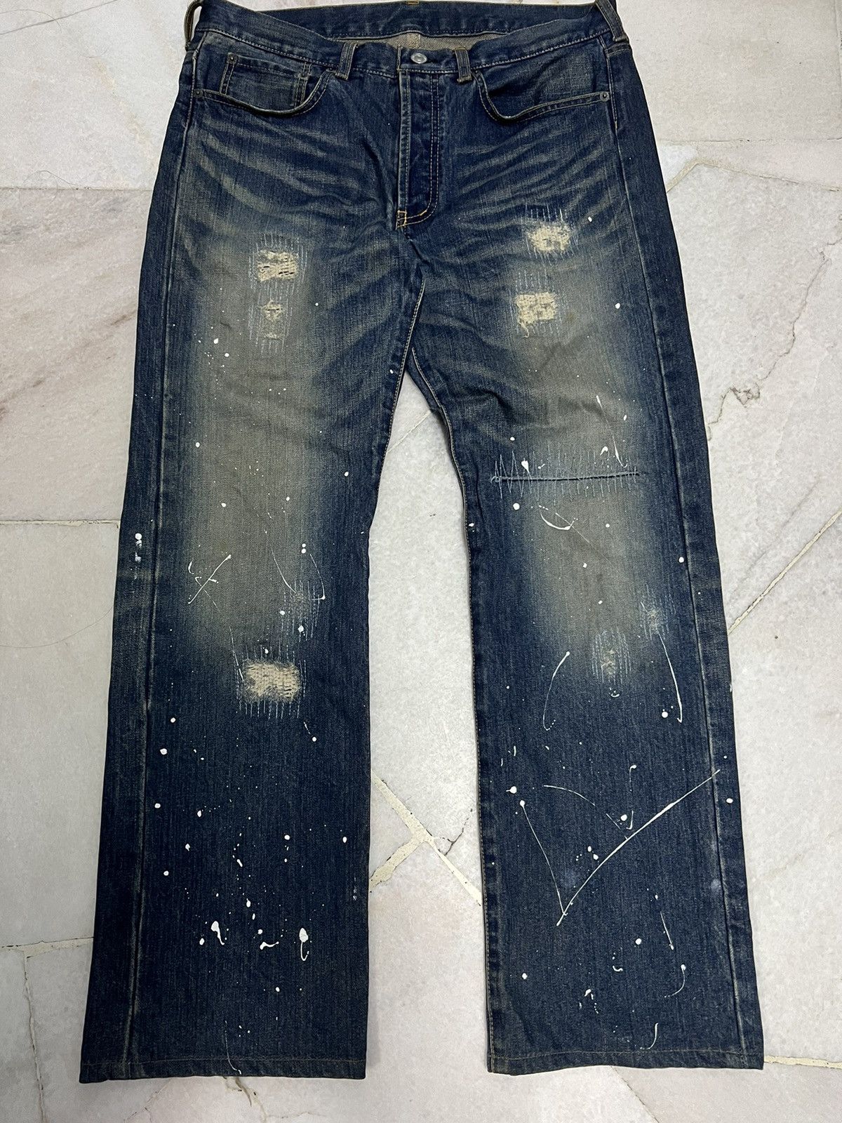 If Six Was Nine × Takeo Kikuchi TAKEO KIKUCHI JAPAN PAINT SPLATTER DISTRESSED PATCH JEANS Size US 33 - 3 Thumbnail