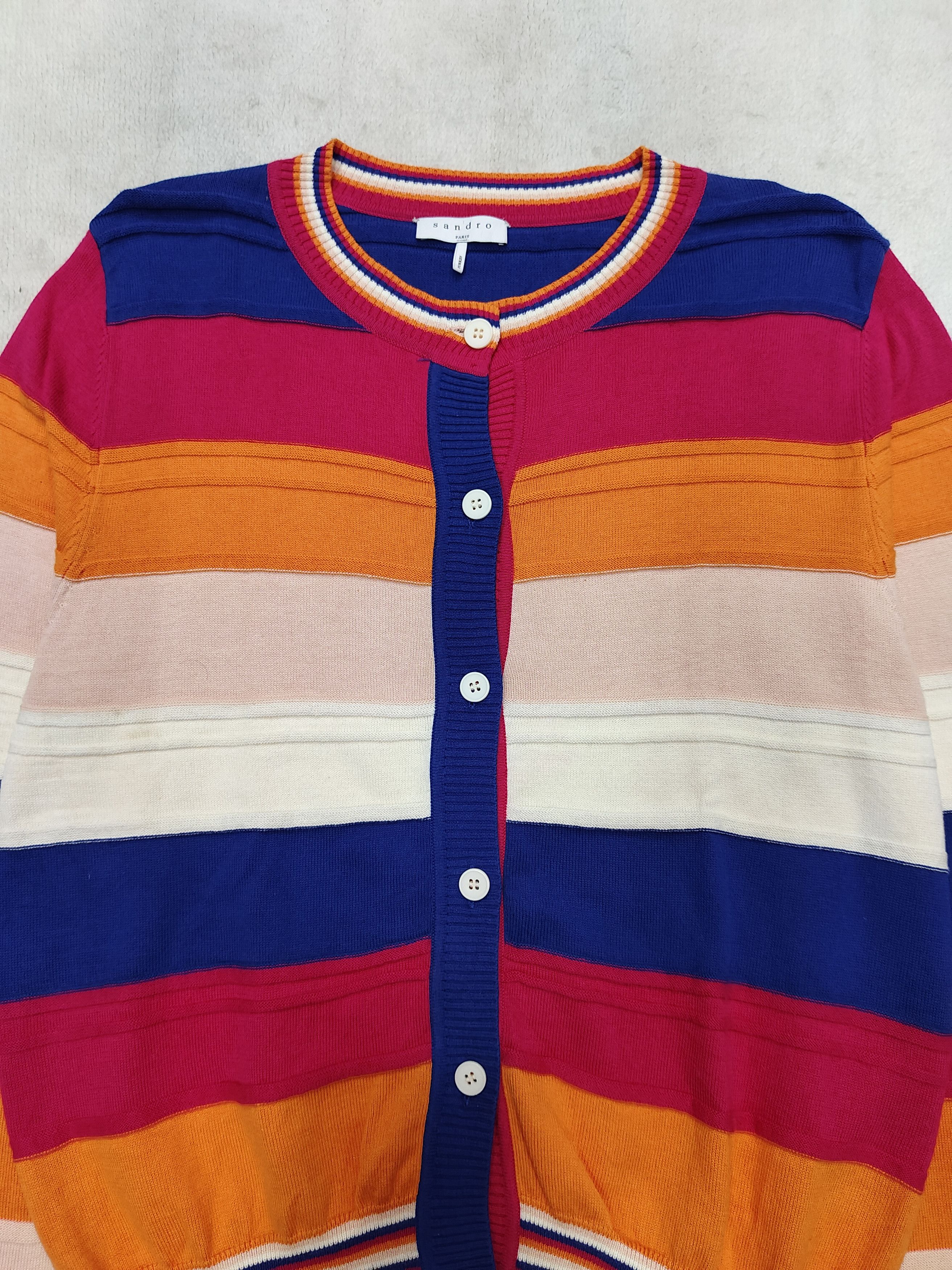 Sandro 💥 Sandro 💥 Striped Multicolor Knitted Cardigan Size M / US 6-8 / IT 42-44 - 5 Thumbnail