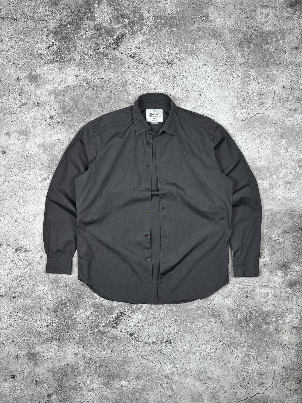 Vivienne Westwood SS15 Vivienne Westwood Orb Logo Navy Gray Button Up Shirt Size US L / EU 52-54 / 3 - 2 Thumbnail