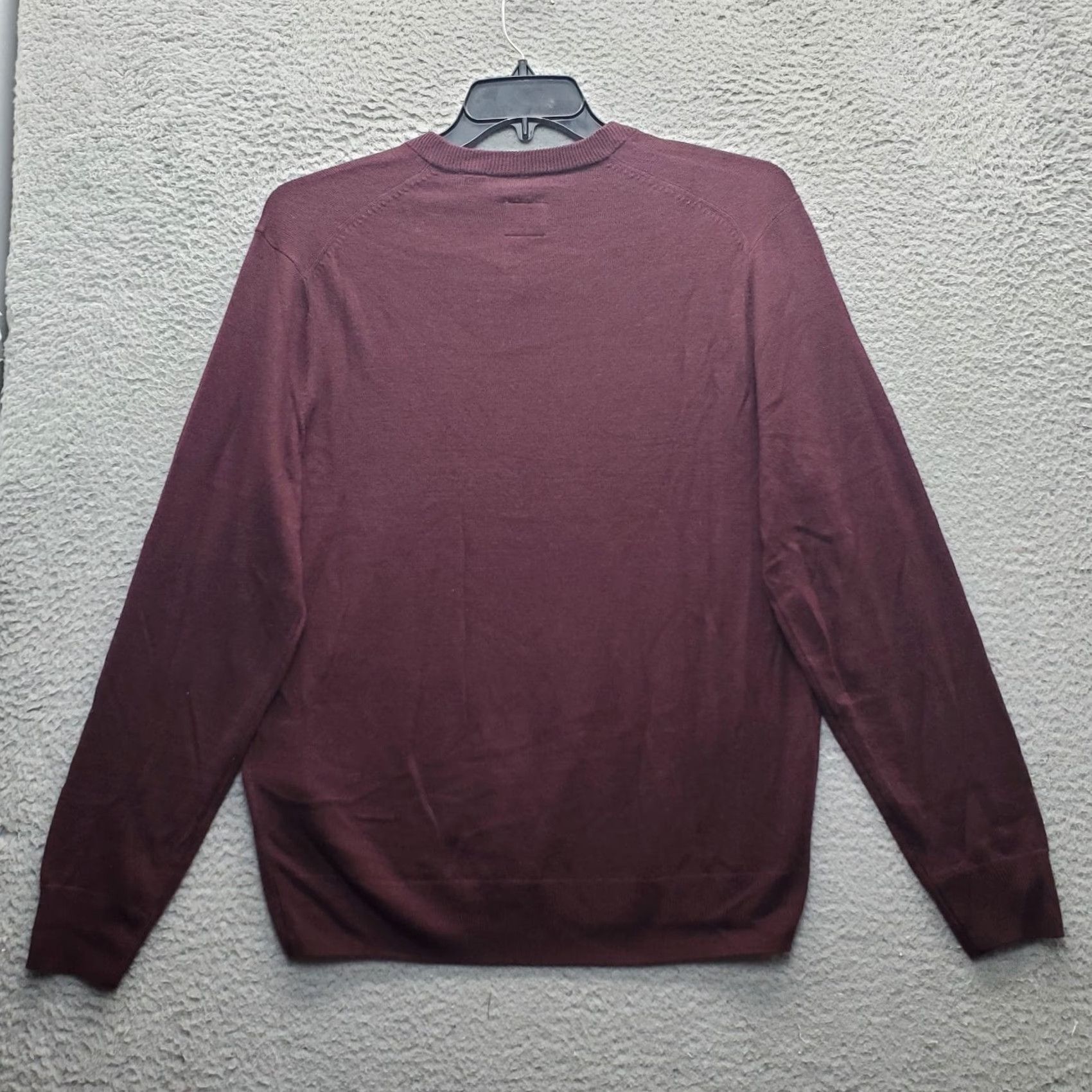 Dockers DOCKERS Mens Sweater V-Neck Burgundy Knit Acrylic Ribbed Cuff Pullover Size M Size US M / EU 48-50 / 2 - 2 Thumbnail