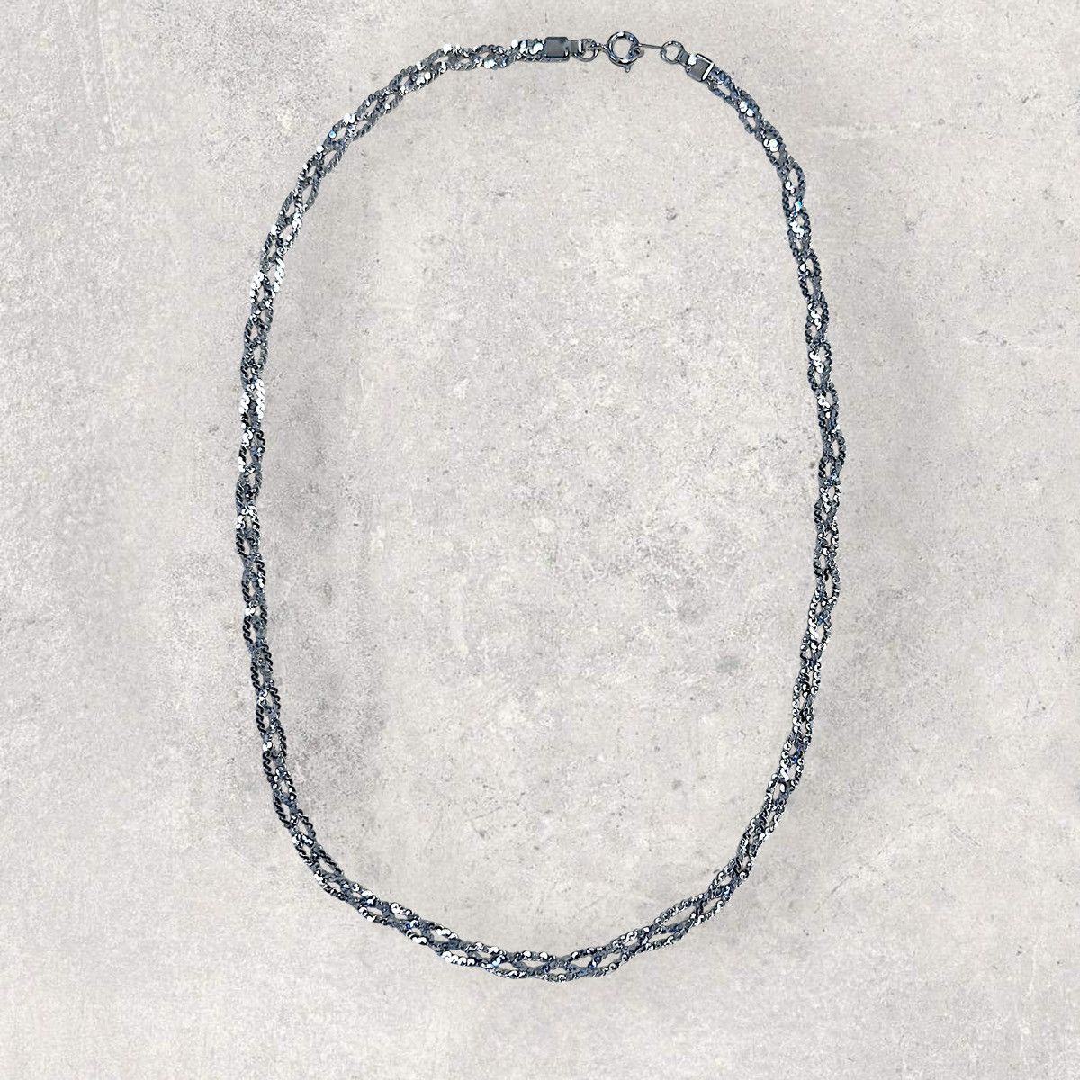 Other Flat Braided Silver Chain Necklace Size ONE SIZE - 1 Thumbnail