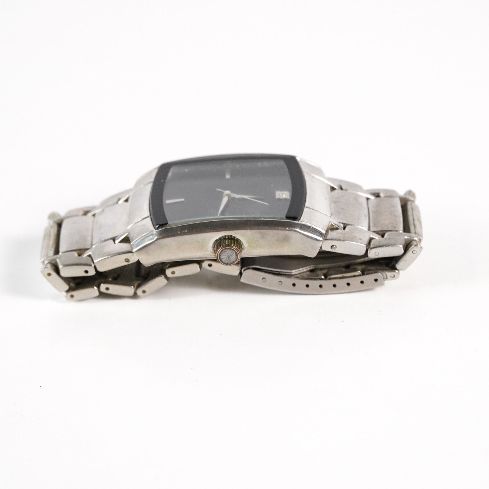 Other Vintage Diamond Accent Men Quartz Tank Watch Stainless Steel Size ONE SIZE - 3 Thumbnail