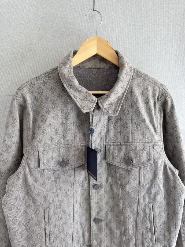 Louis Vuitton Louis Vuitton Louis Vuitton Gray Printed Denim Jacket-2506 Size US L / EU 52-54 / 3 - 2 Thumbnail