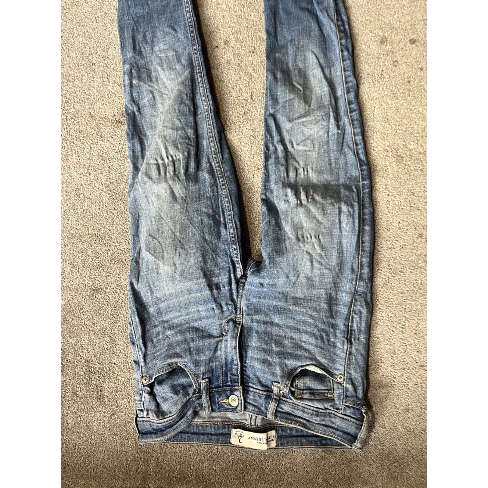 Abercrombie & Fitch Abercrombie & Fitch Womens Jeans 2 Regular Size 2L 26/33 Blue Super Skinny Denim Cotton Pockets 30in Inseam Size 26" / US 2 / IT 38 - 4 Thumbnail