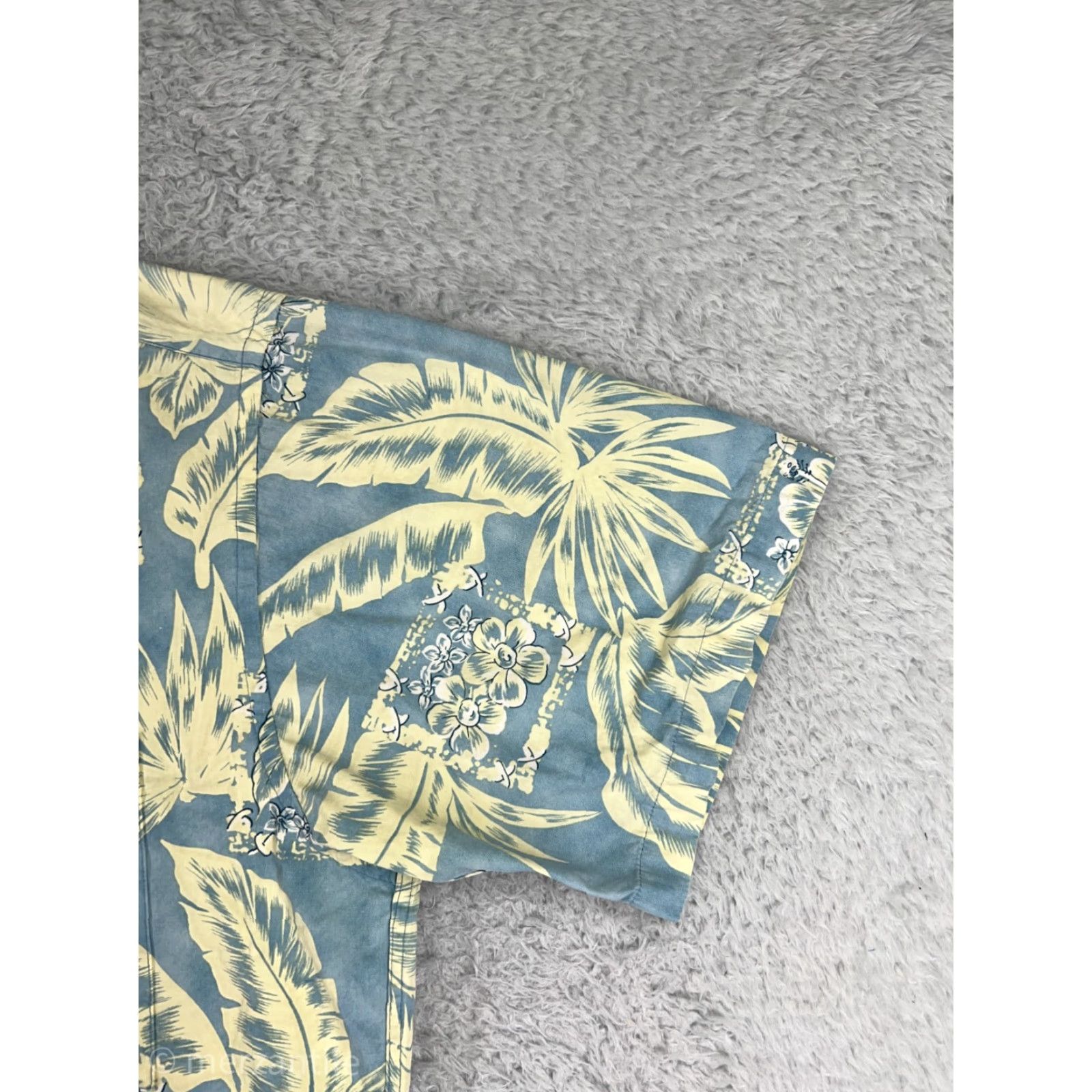 Vintage Campia Moda Shirt Mens XL Blue Button-Up Hawaiian Floral Leaf Cotton Size US XL / EU 56 / 4 - 2 Thumbnail