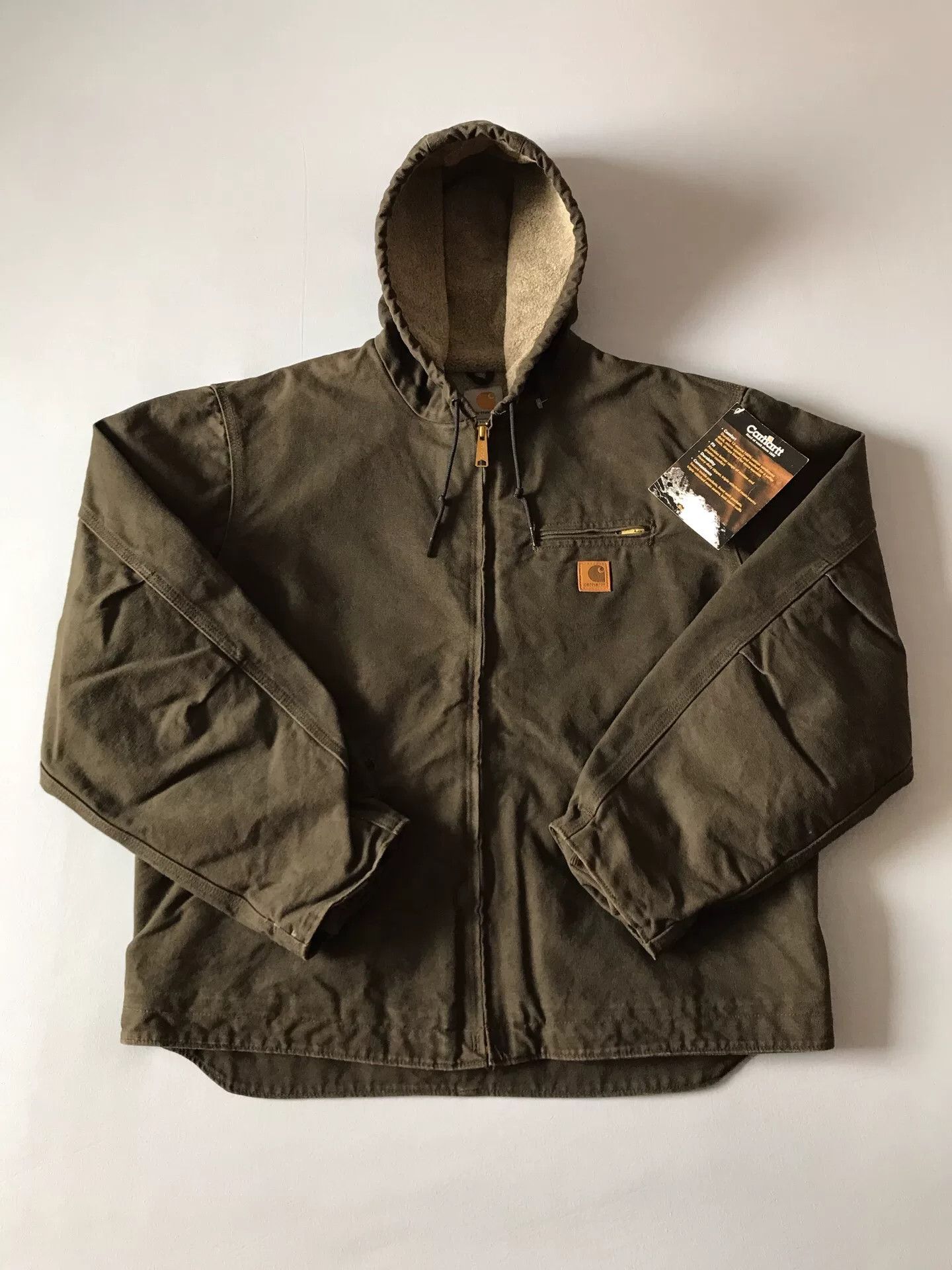 Carhartt Carhartt J141 Hooded Canvas Work Jacket Size US XL / EU 56 / 4 - 1 Thumbnail