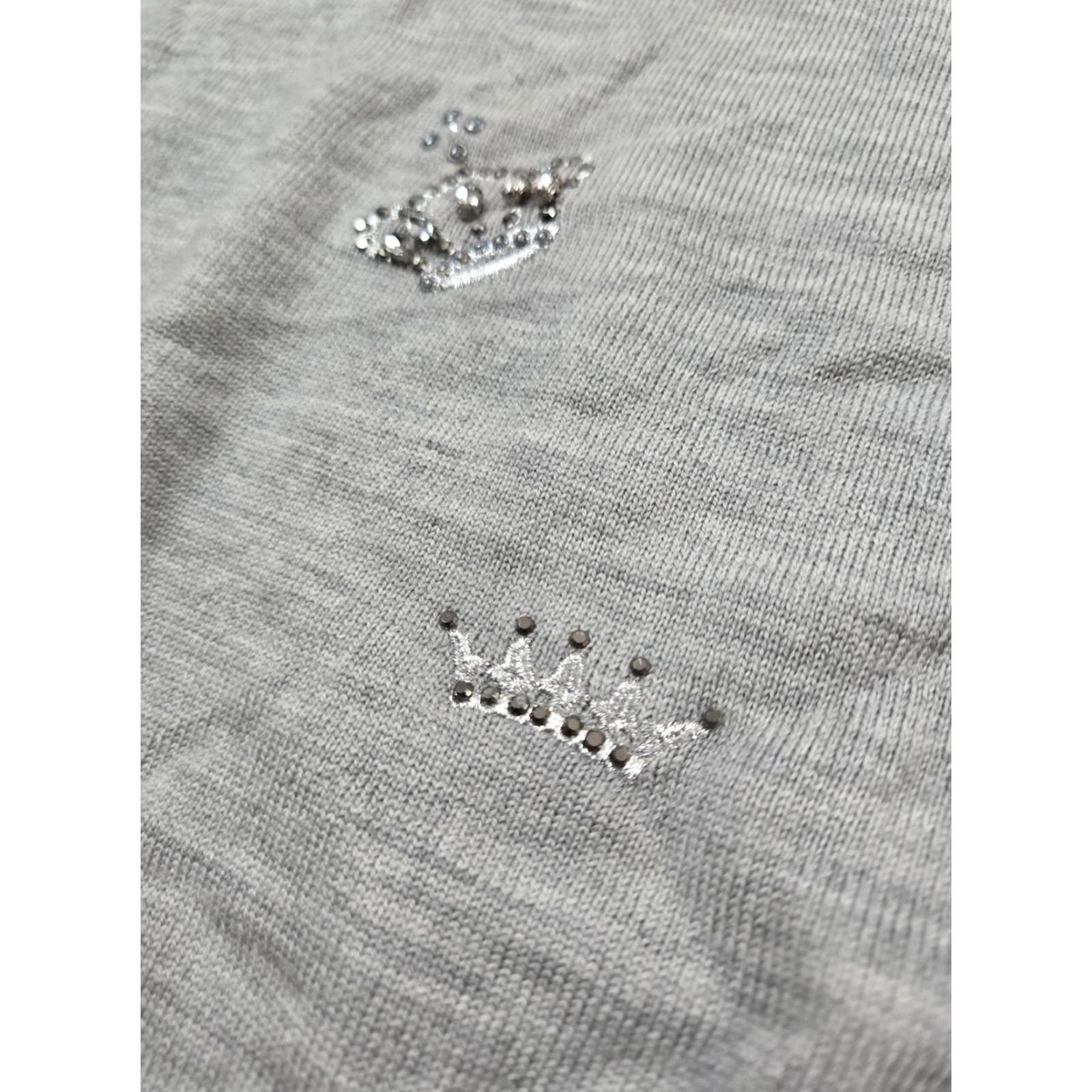 Talbots Talbots Sweater Womens Petite Small Gray Merino Wool Crown Embellished Pullover Size S / US 4 / IT 40 - 3 Thumbnail